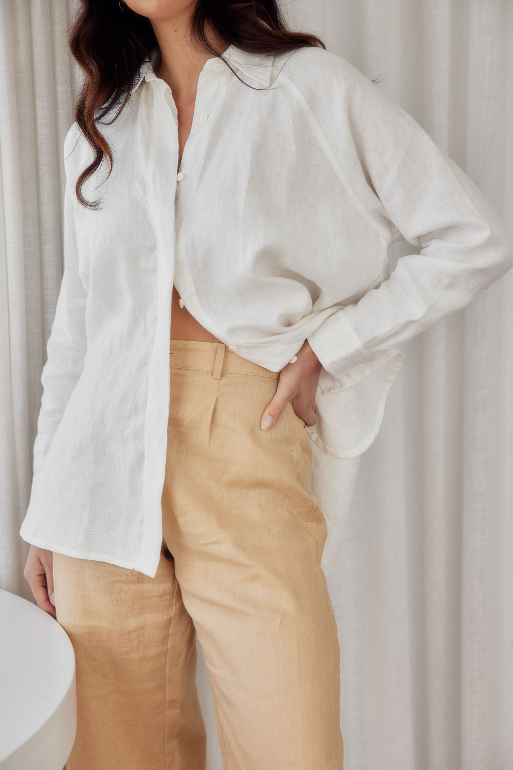 Billie Shirt - Linen - Cream