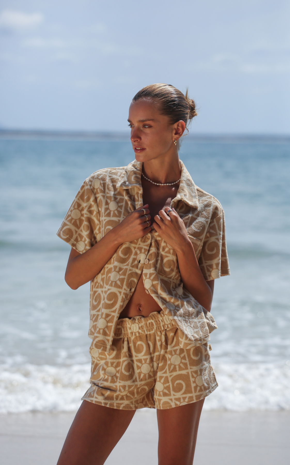 Sunseeker Terry Shirt Set - Pecan
