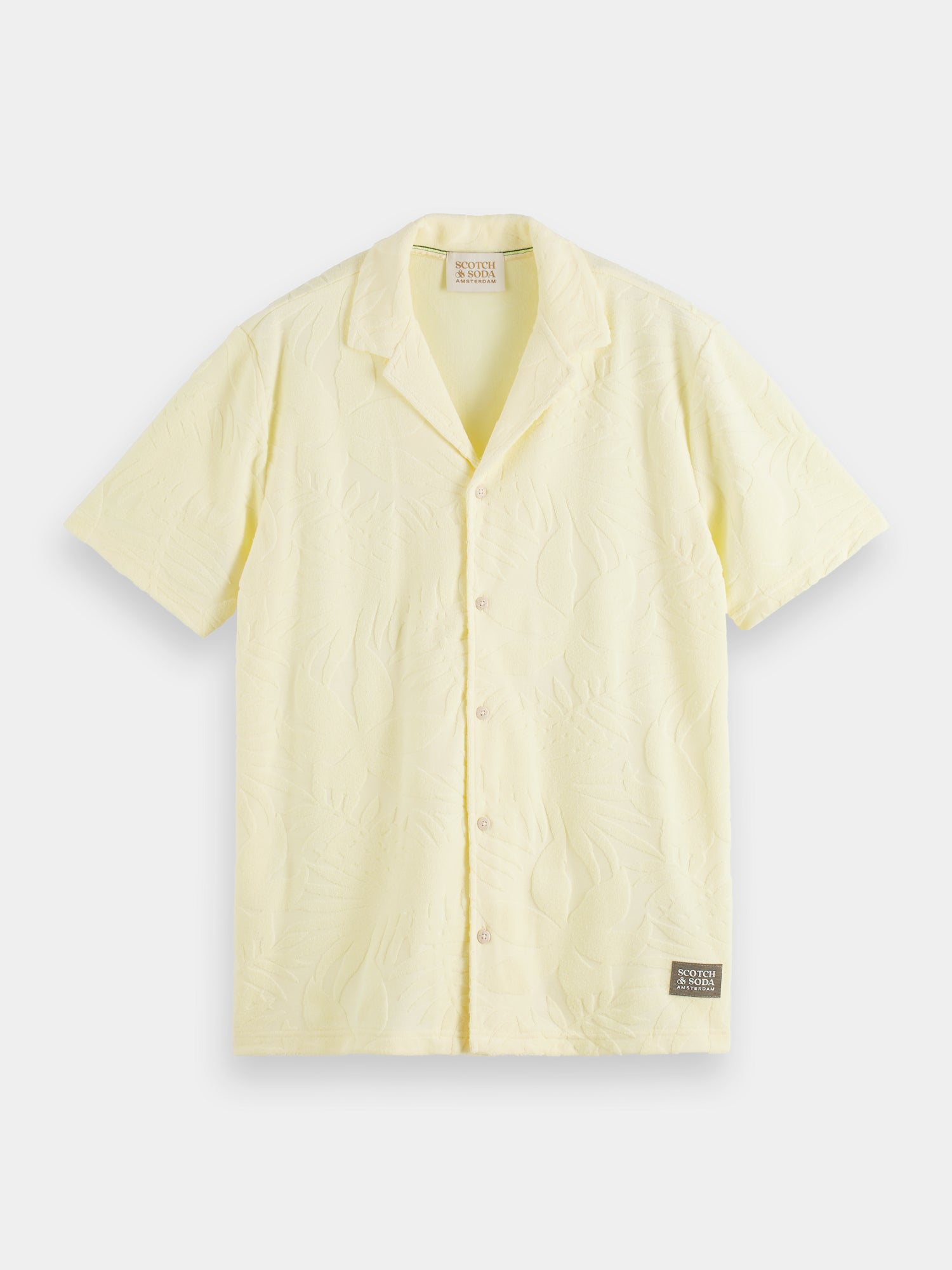 Terry jacquard short-sleeved shirt - Banana