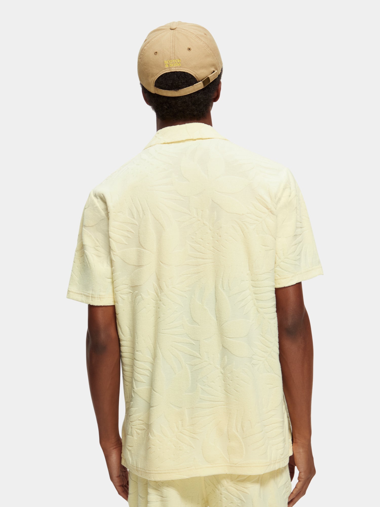 Terry jacquard short-sleeved shirt - Banana