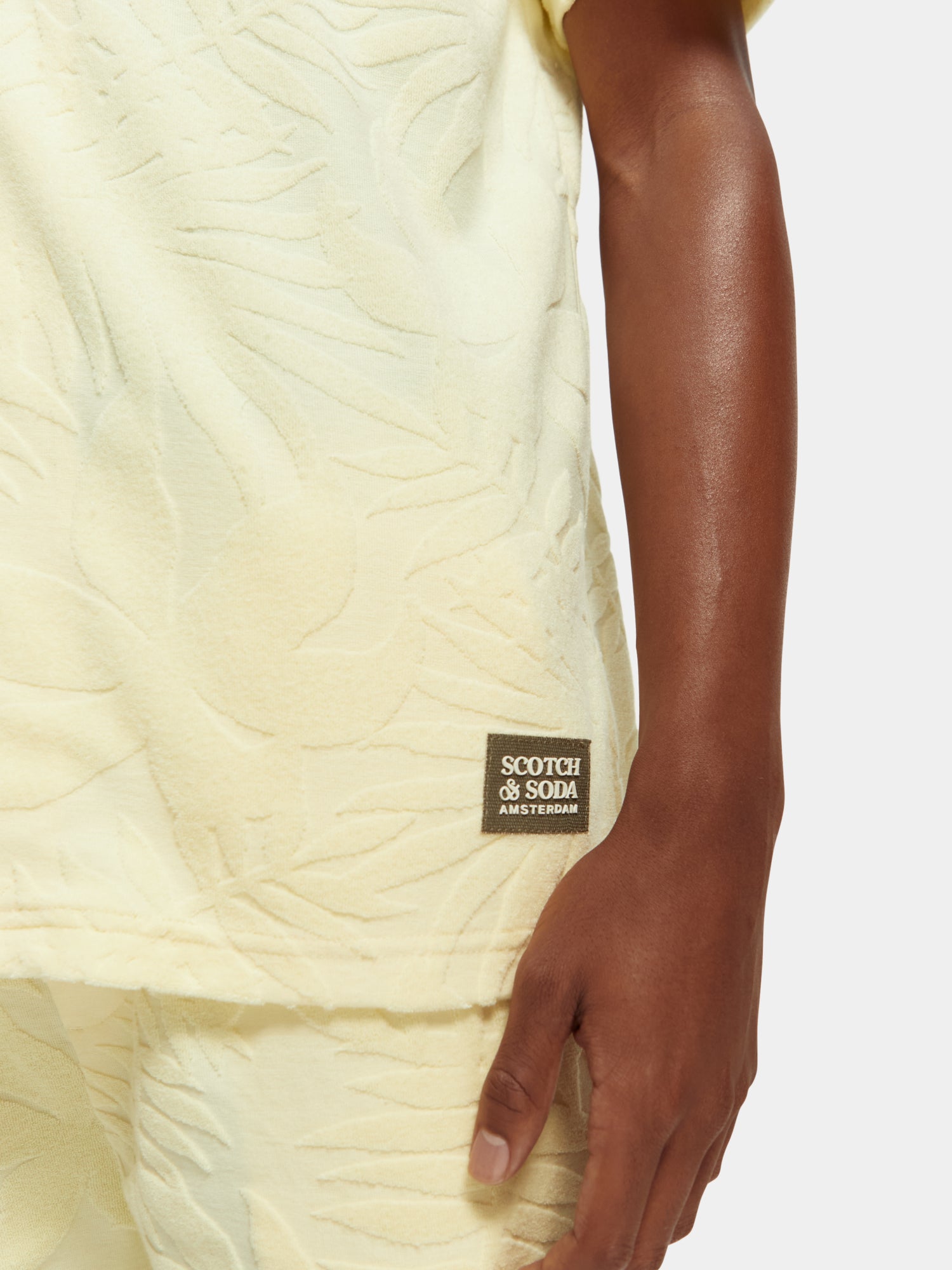 Terry jacquard short-sleeved shirt - Banana