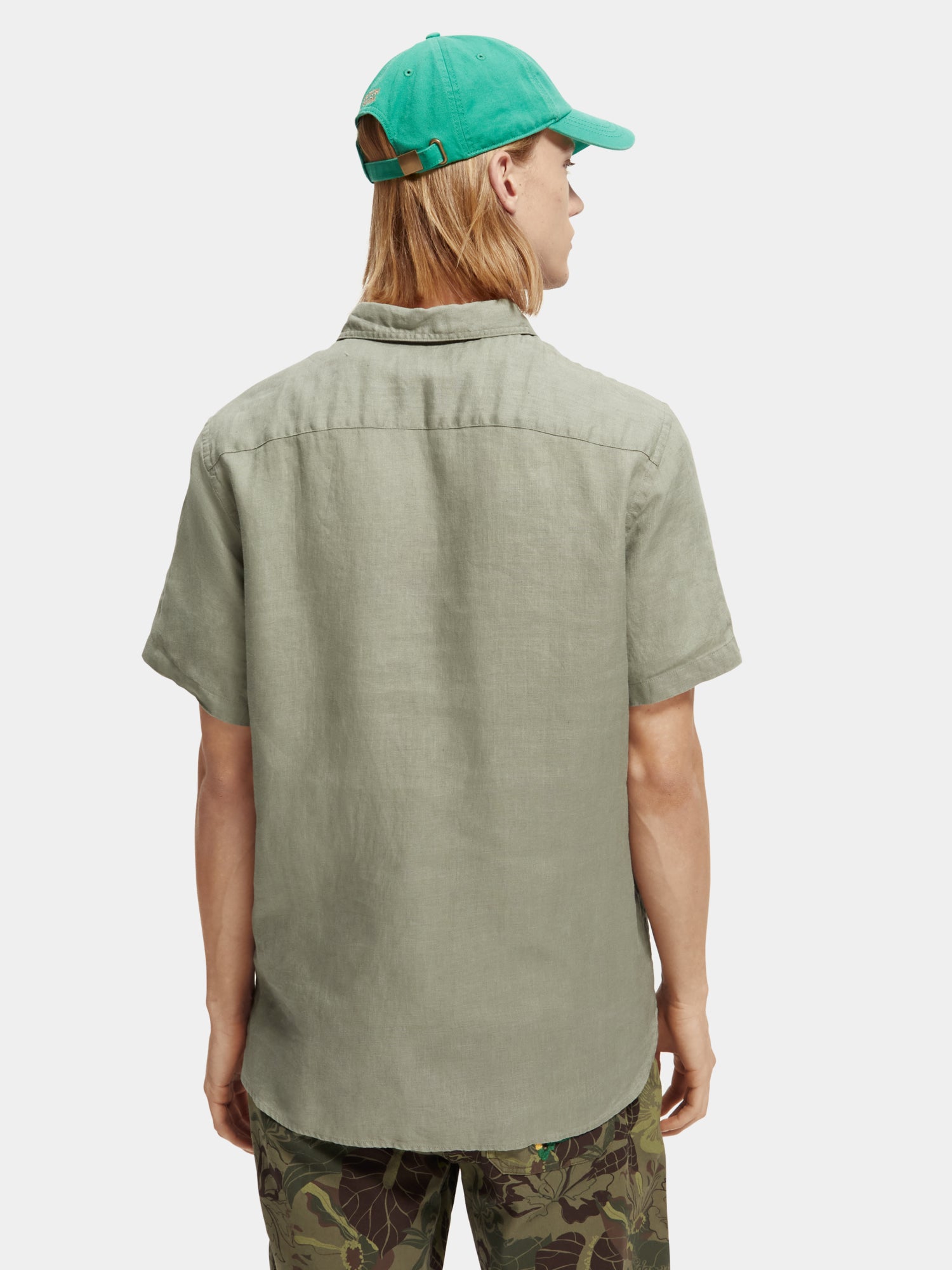 Short sleeve linen shirt - Army