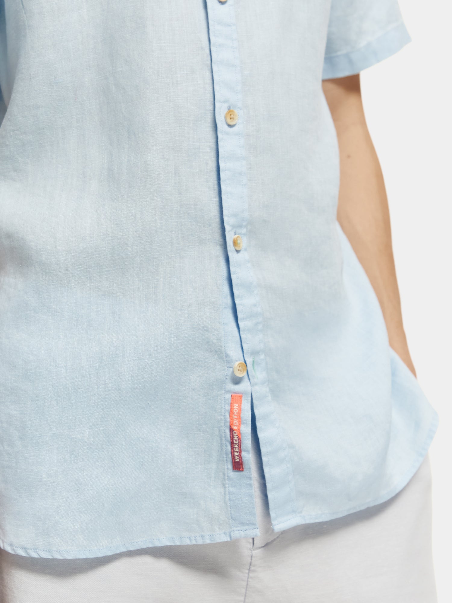 Short sleeve linen shirt - Sky