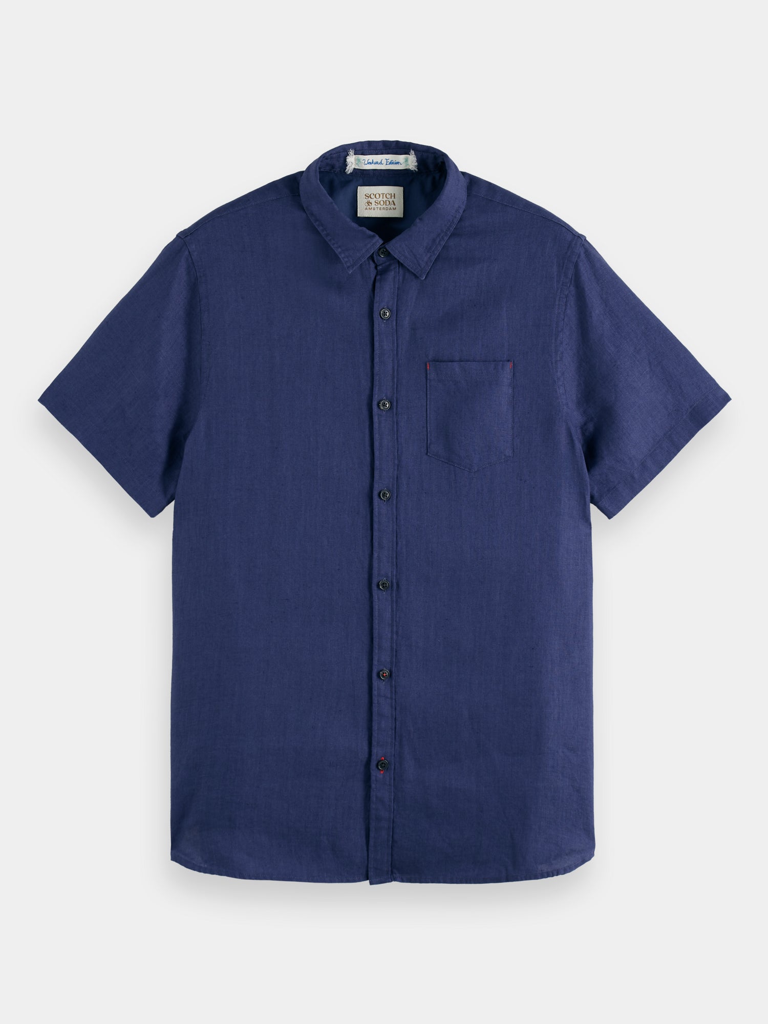 Short sleeve linen shirt - Marine