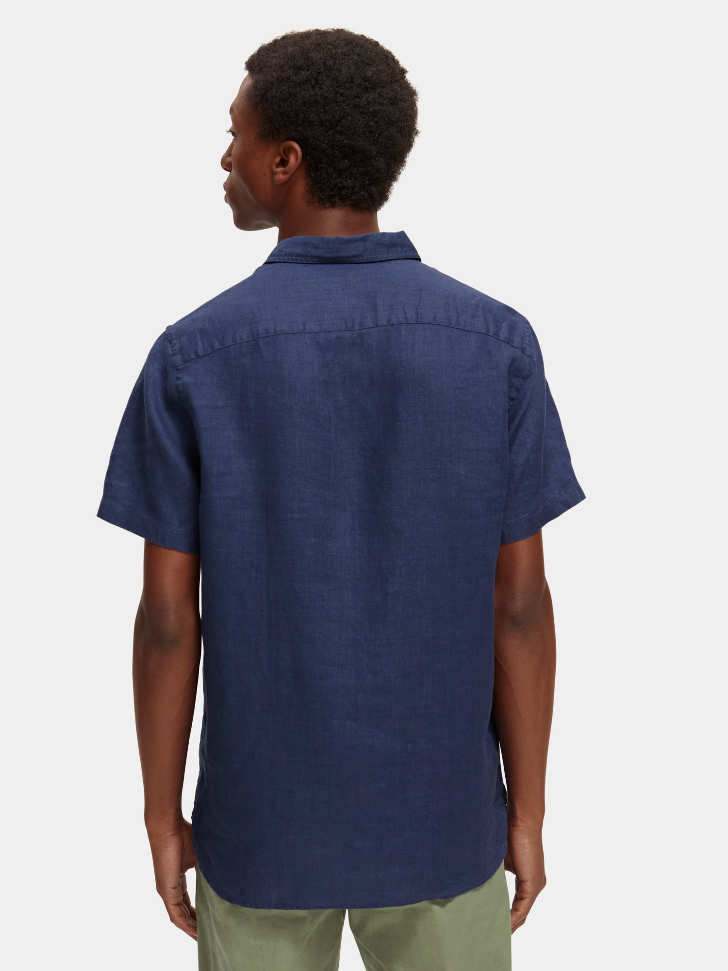 Short sleeve linen shirt - Marine