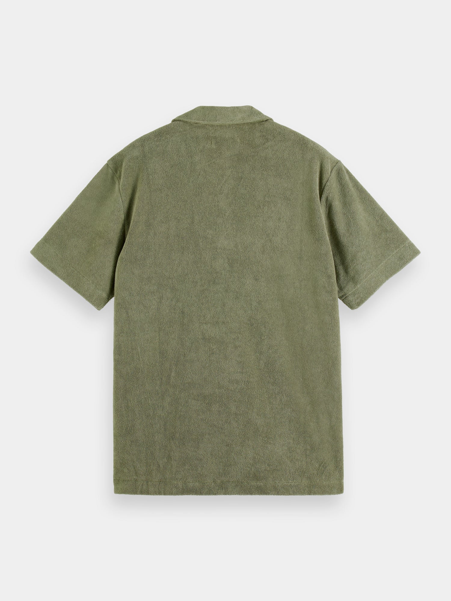 Toweling shirt with embroidery at chest - Army