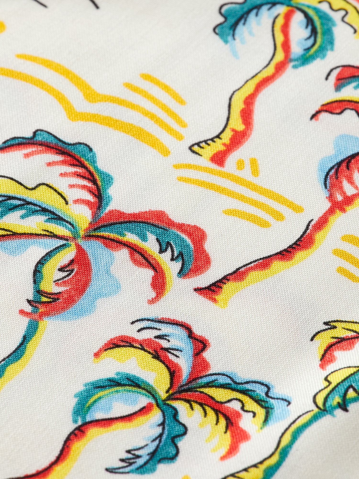 Short sleeve printed camp shirt - White Palmtree Island Aop