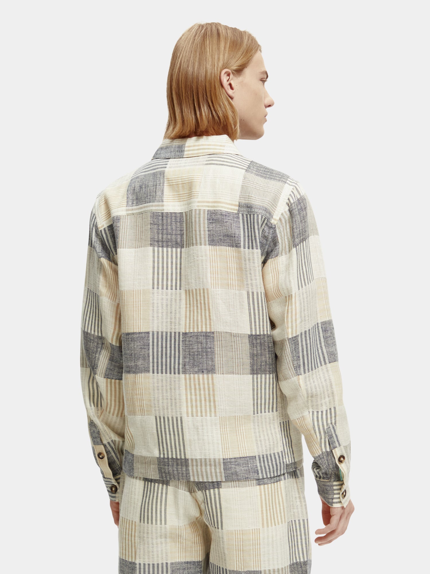 Jacquard check overshirt - Blue Check