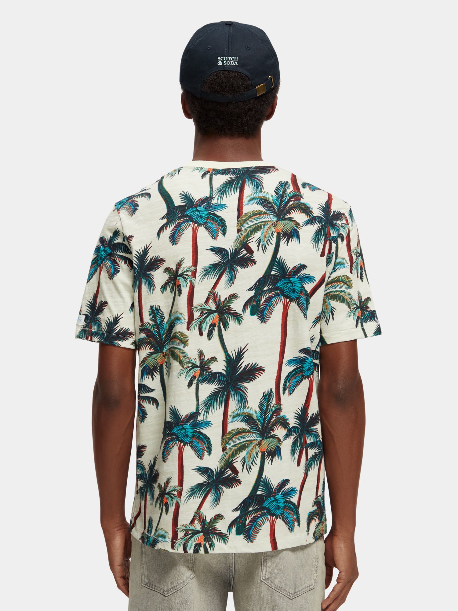 Palm-printed crewneck t-shirt - Offwhite Palmtrees Aop