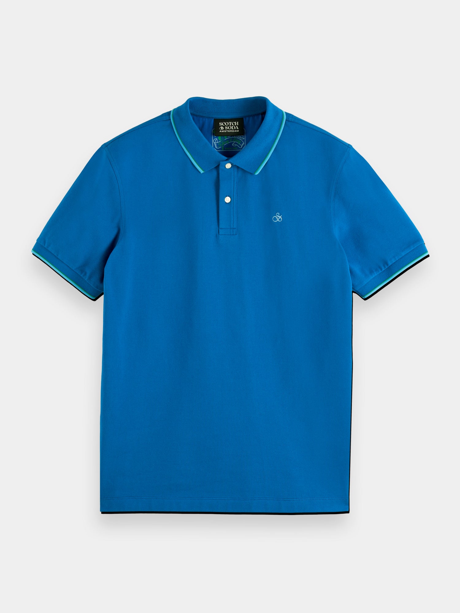 Classic polo shirt with tipping - Riviera Blue
