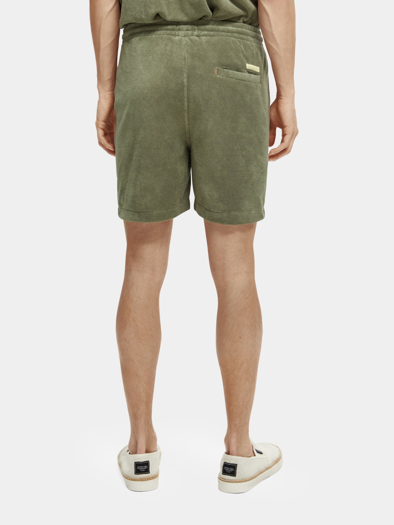 Toweling Bermuda shorts with embroidery - Army