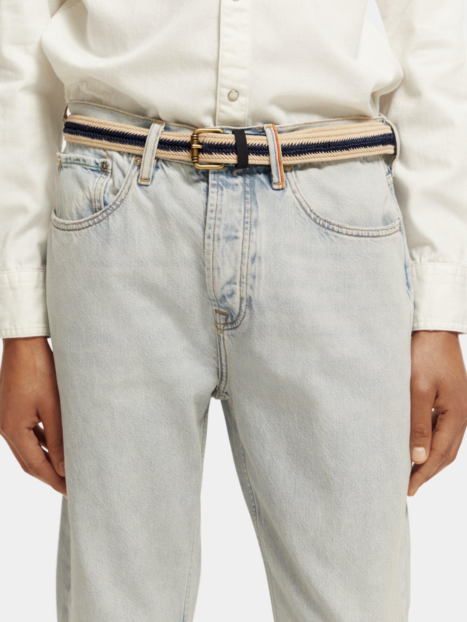 Braided cord belt - Navy