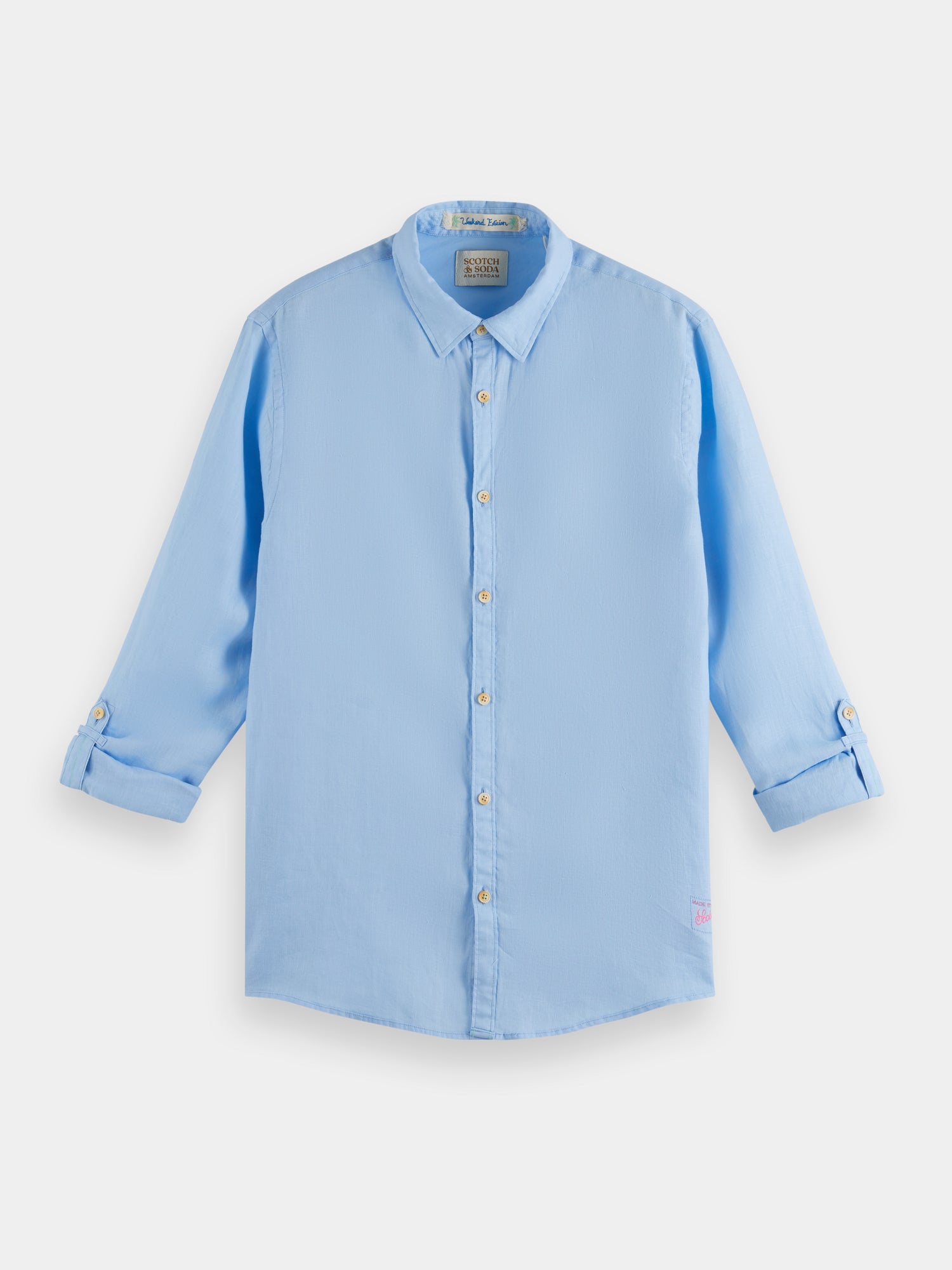 Regular fit Linen shirt - Sky