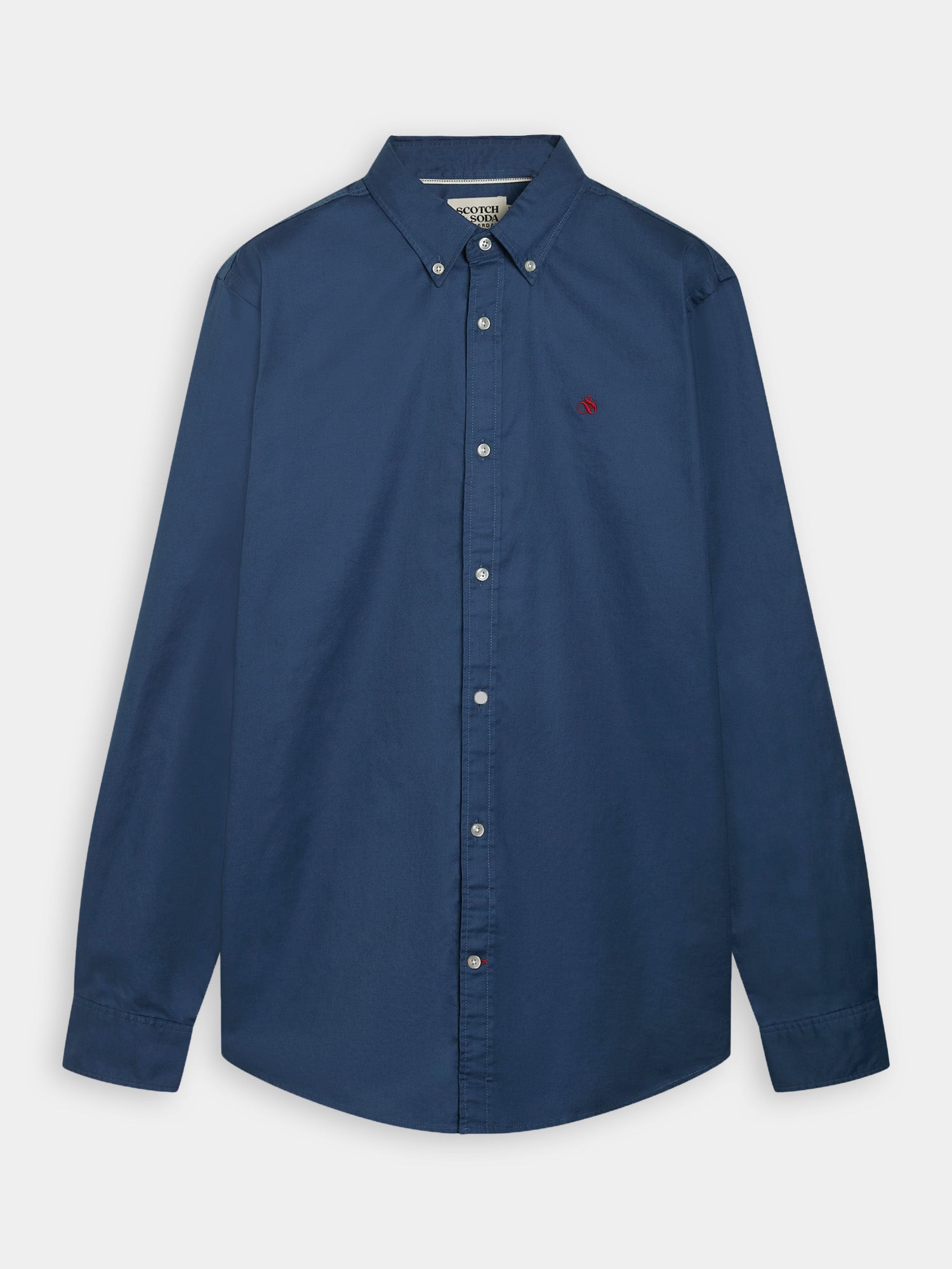 Regular-fit organic cotton Oxford shirt - Storm Blue
