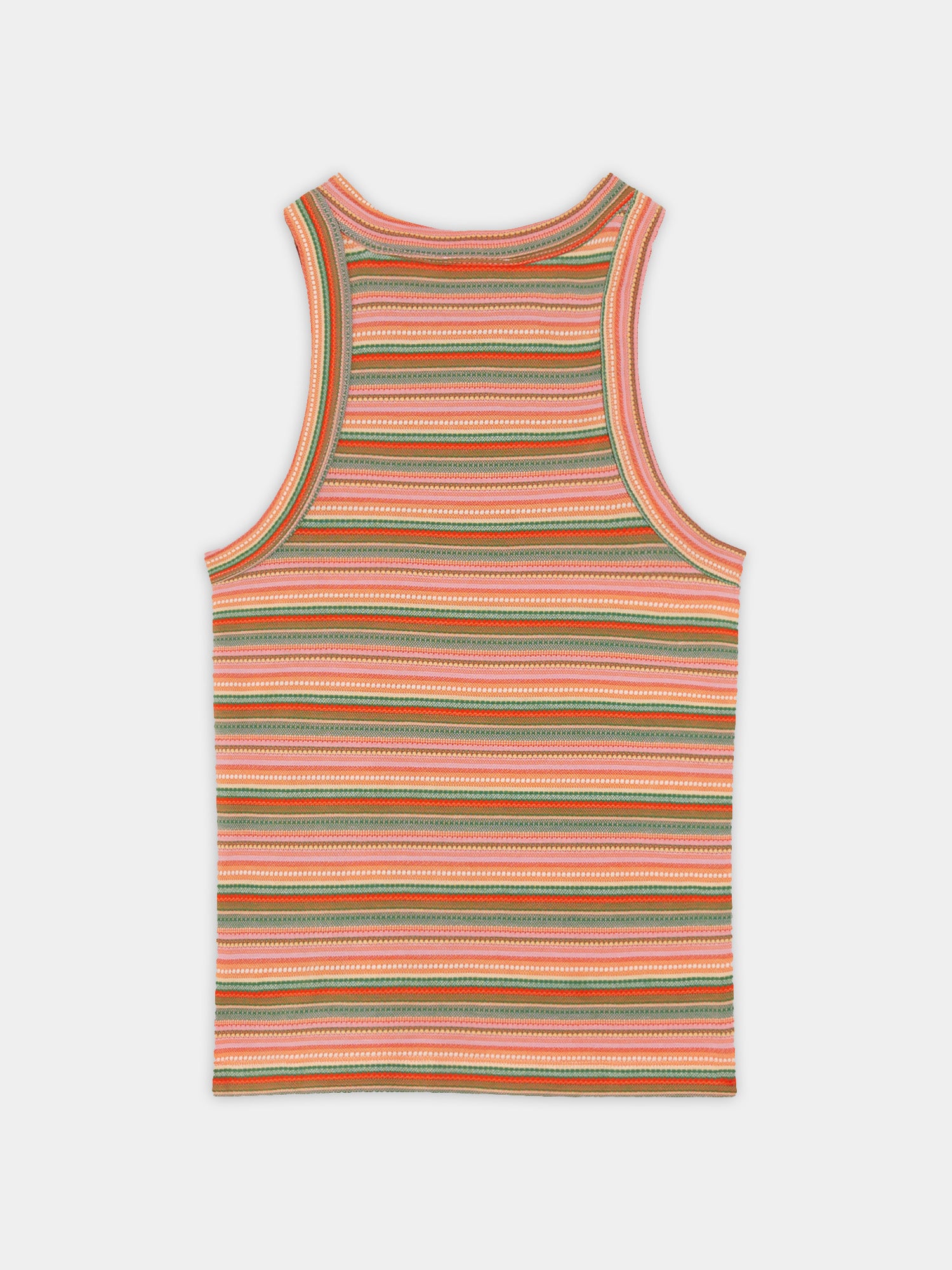 Stripe textured racer tank - Jersey Multi Stripe