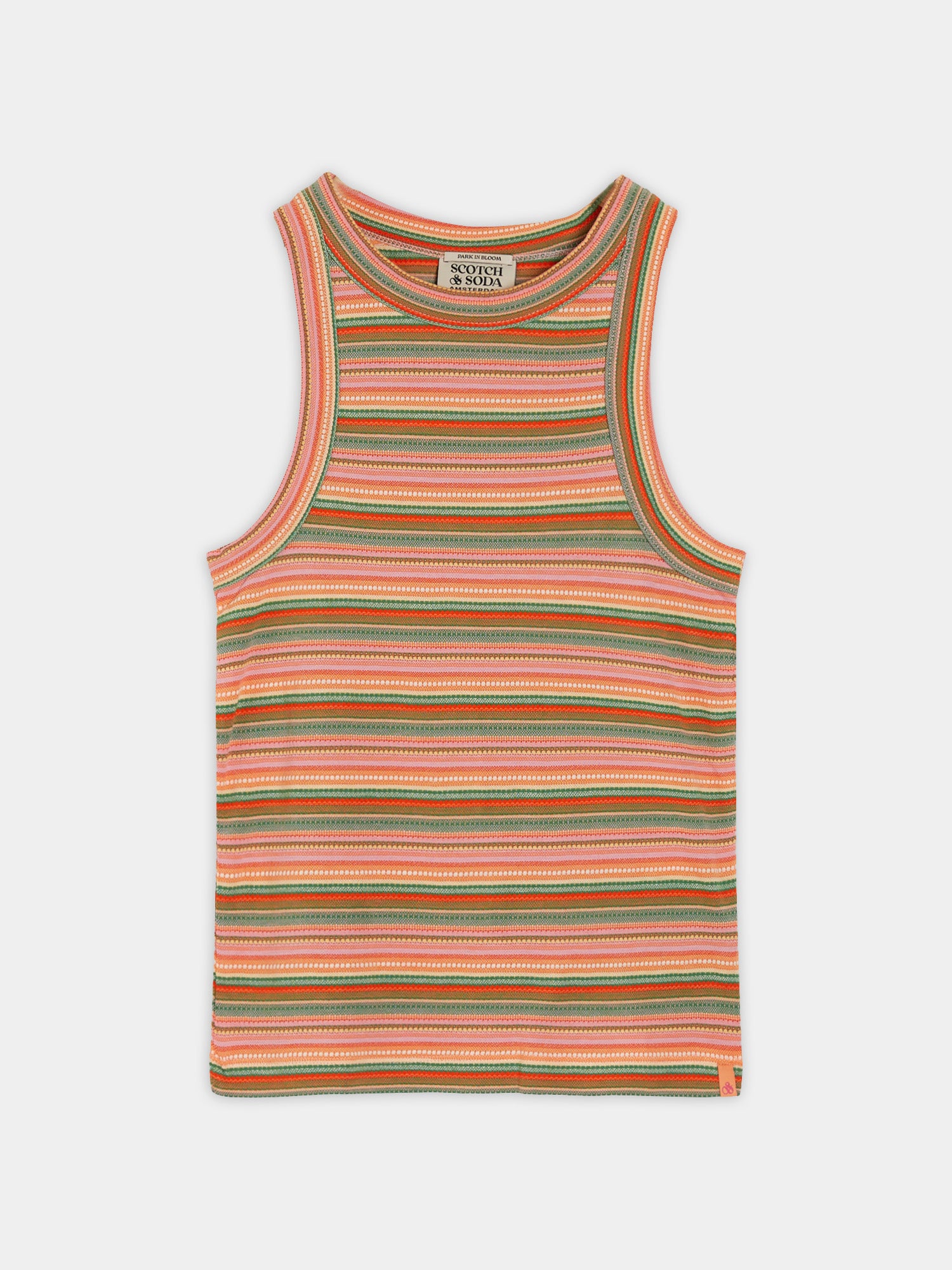 Stripe textured racer tank - Jersey Multi Stripe