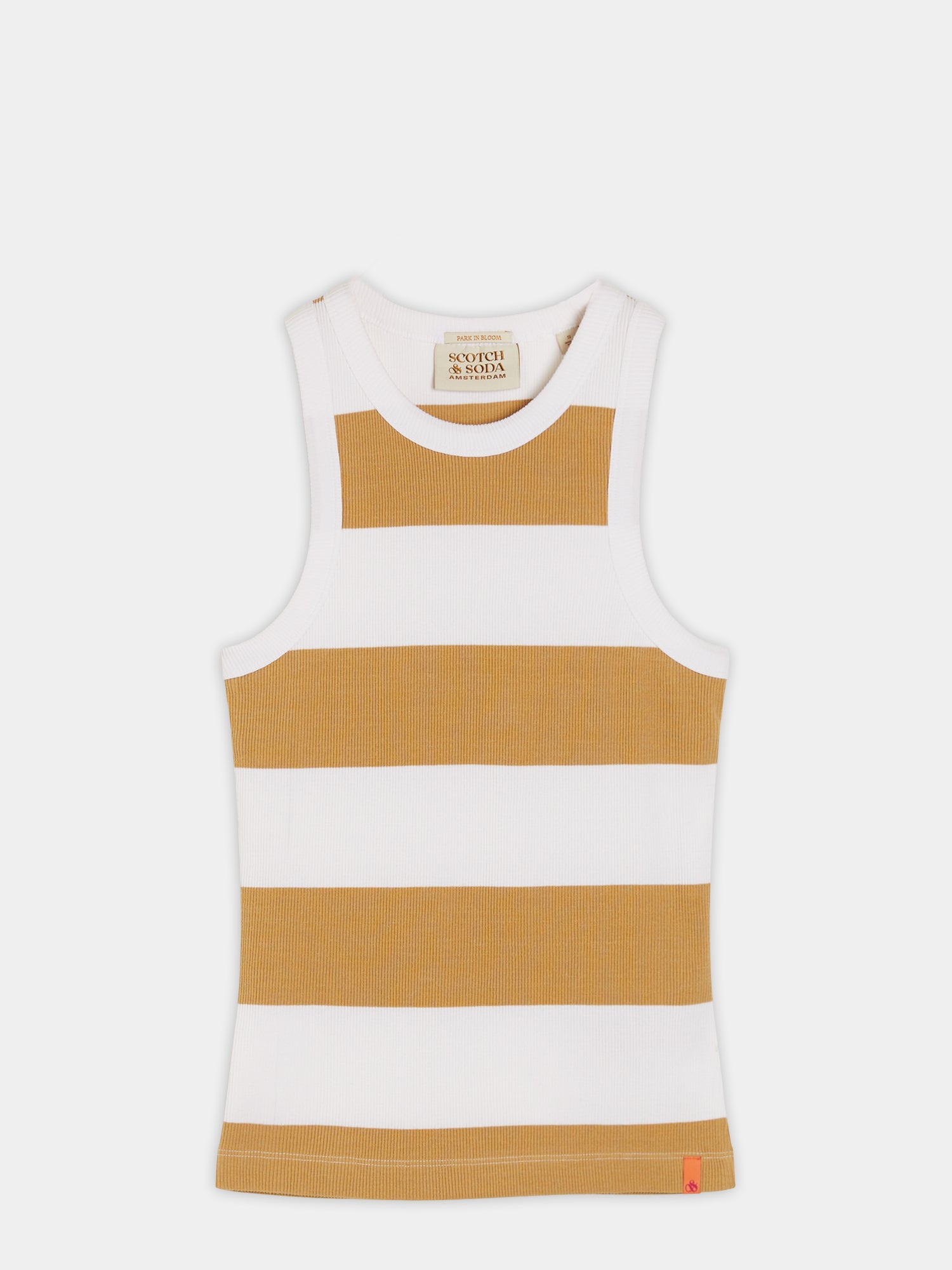 Striped racer tank - Shell Beige