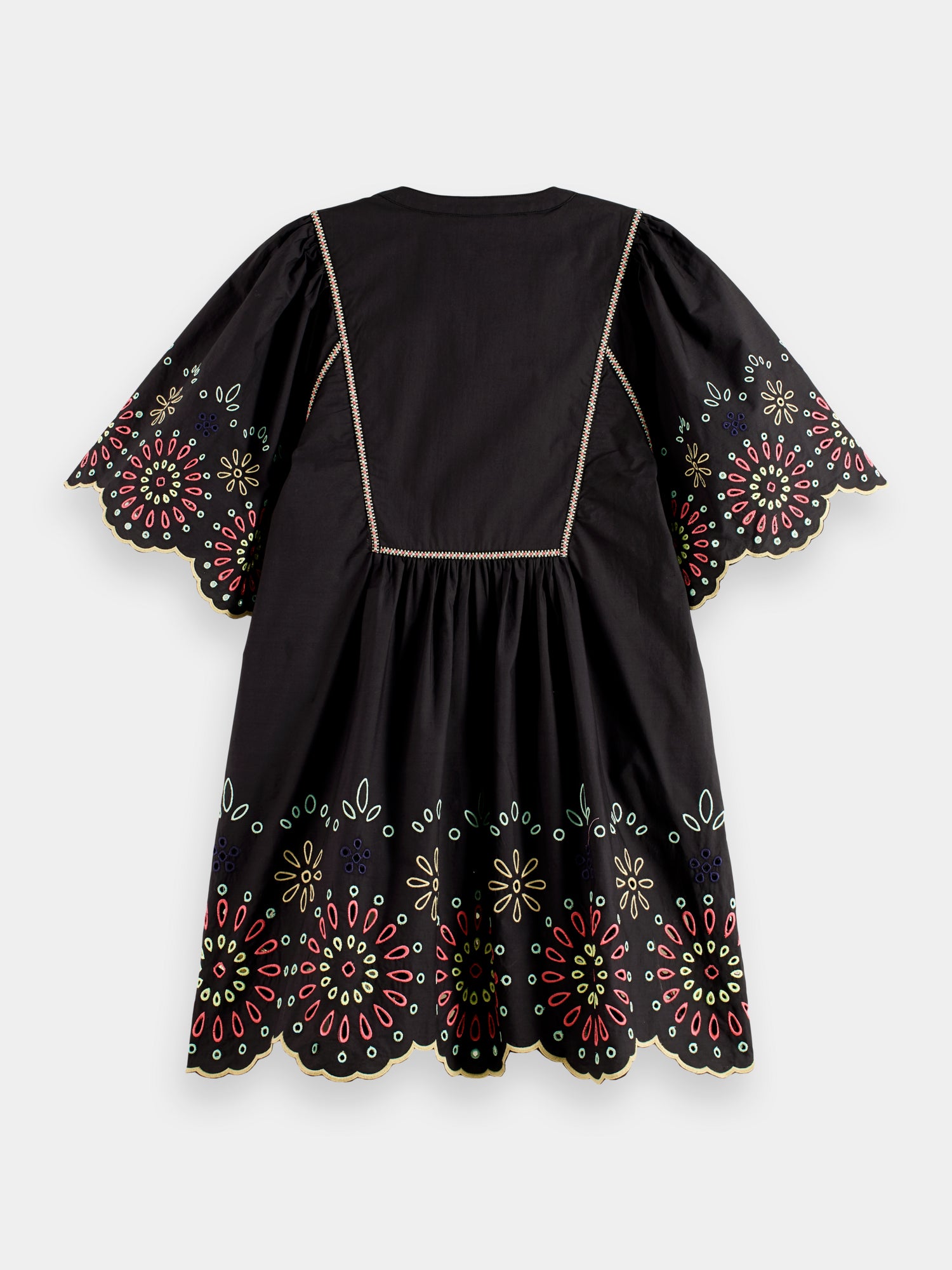 Broderie mini dress - Black