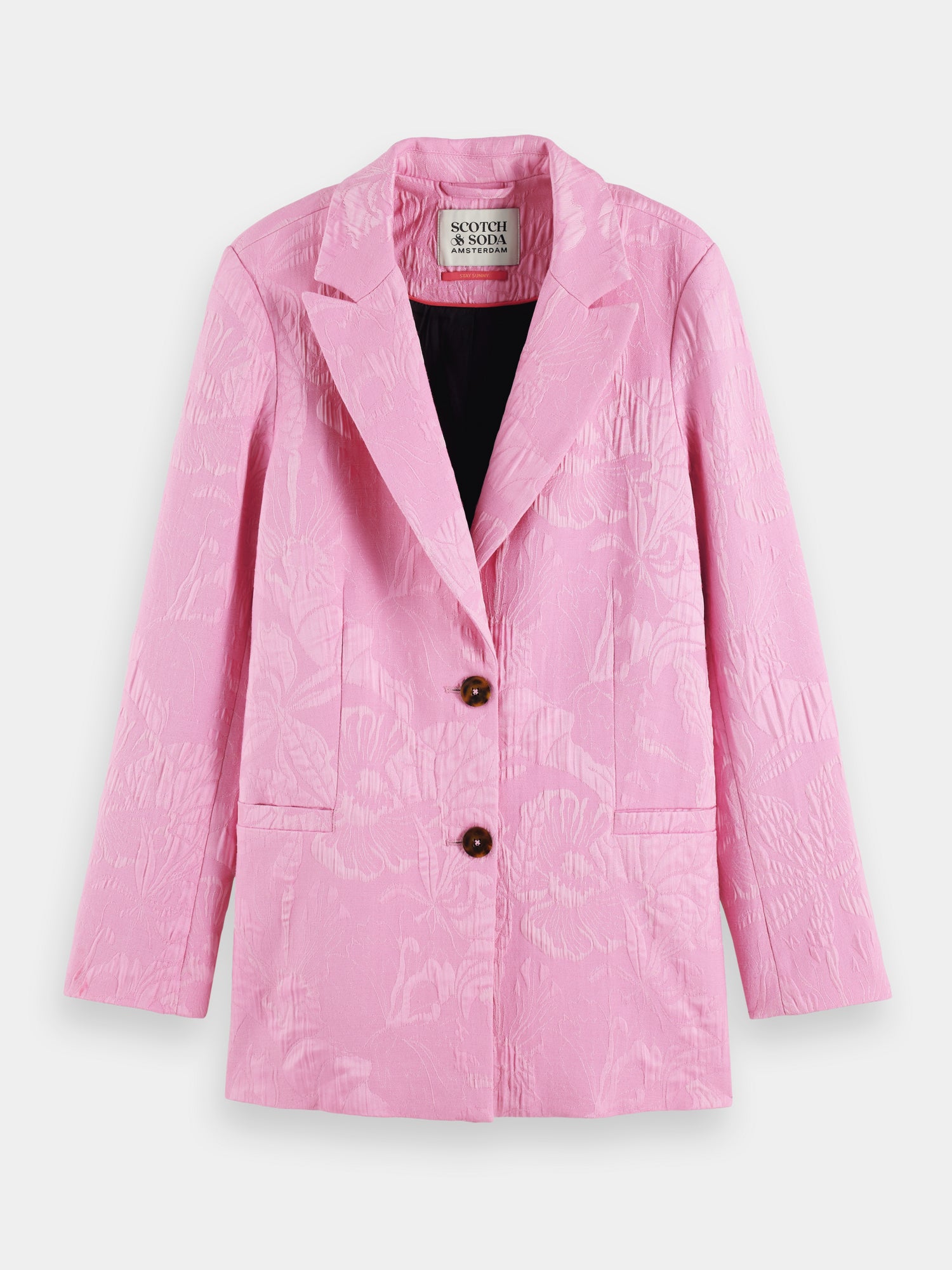 Jacquard single breasted blazer - Orchid Pink