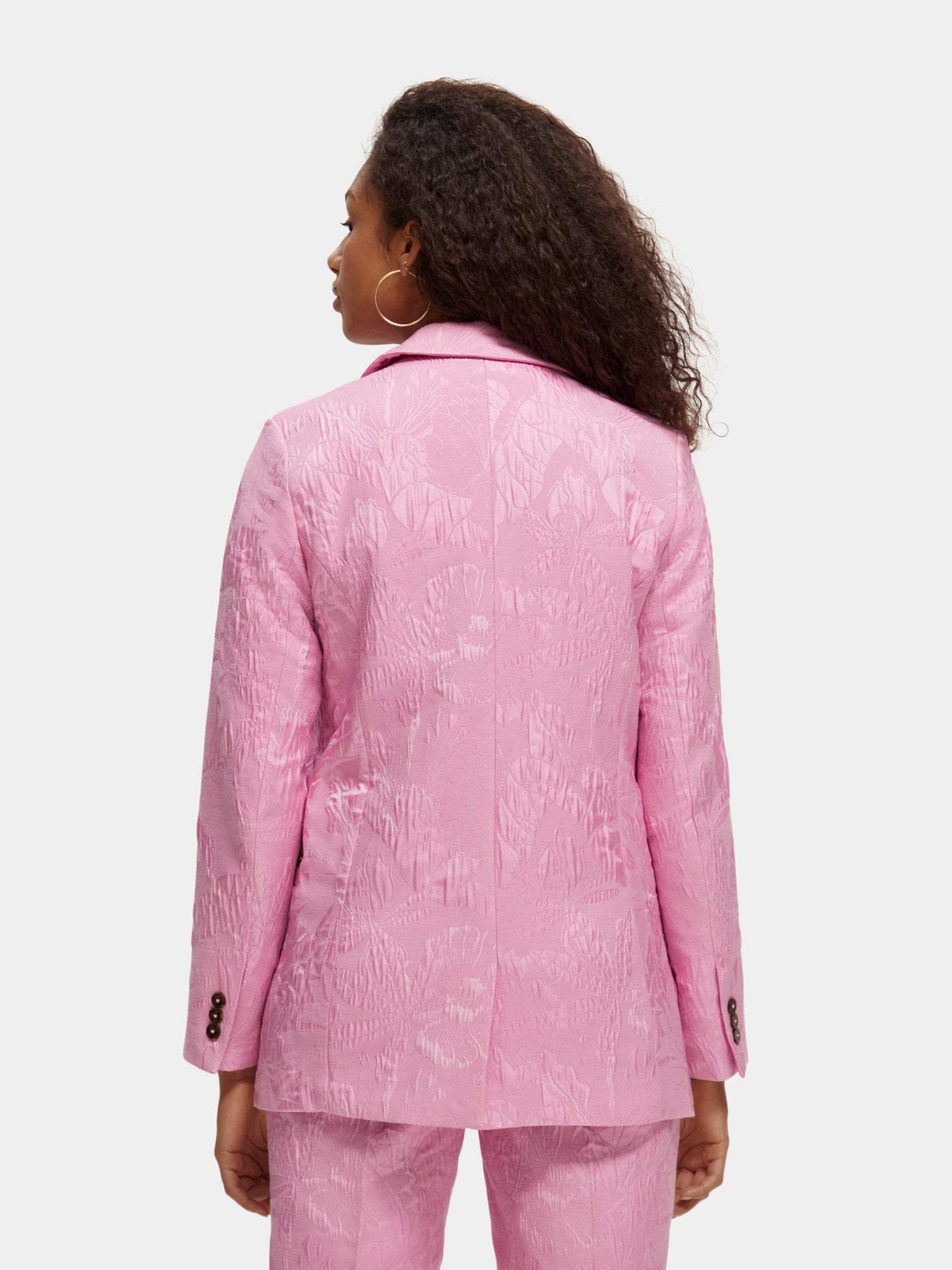 Jacquard single breasted blazer - Orchid Pink