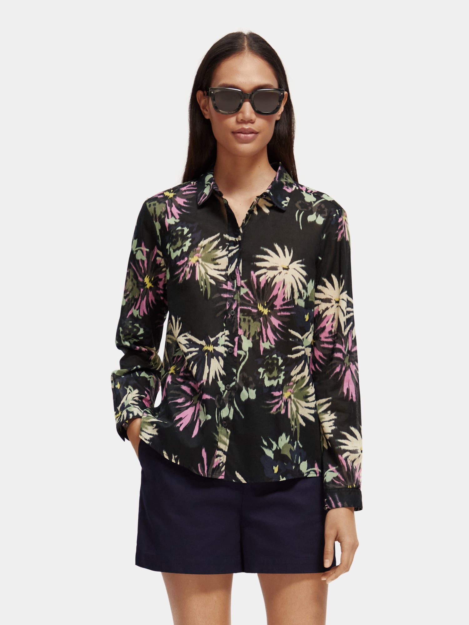 Printed regular-fit shirt - Aster Black