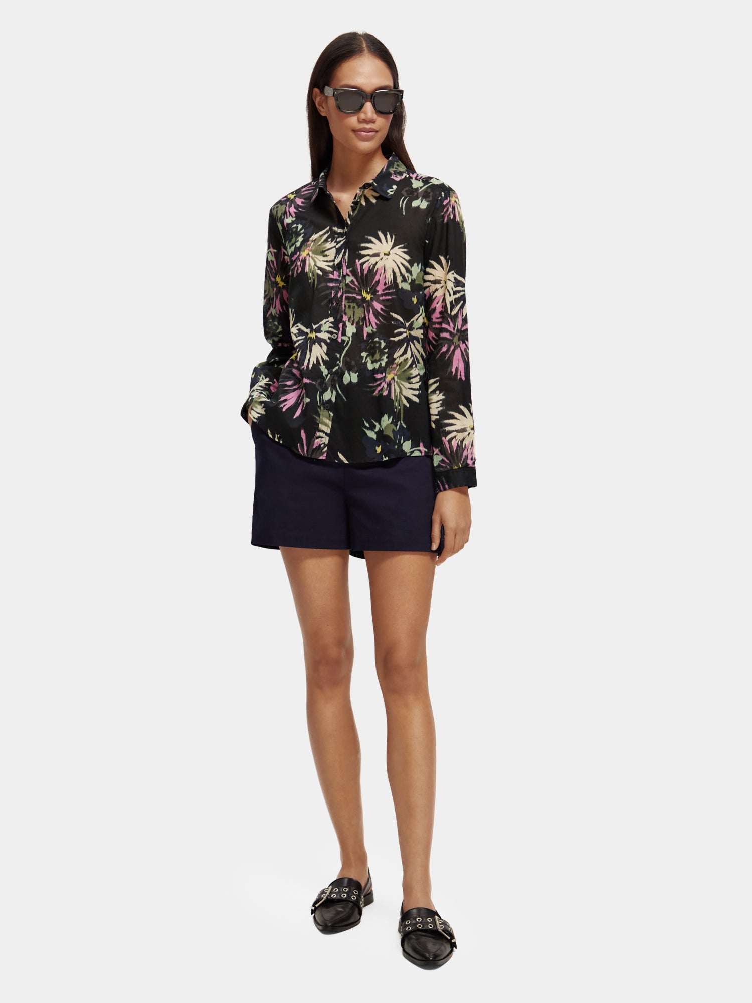 Printed regular-fit shirt - Aster Black