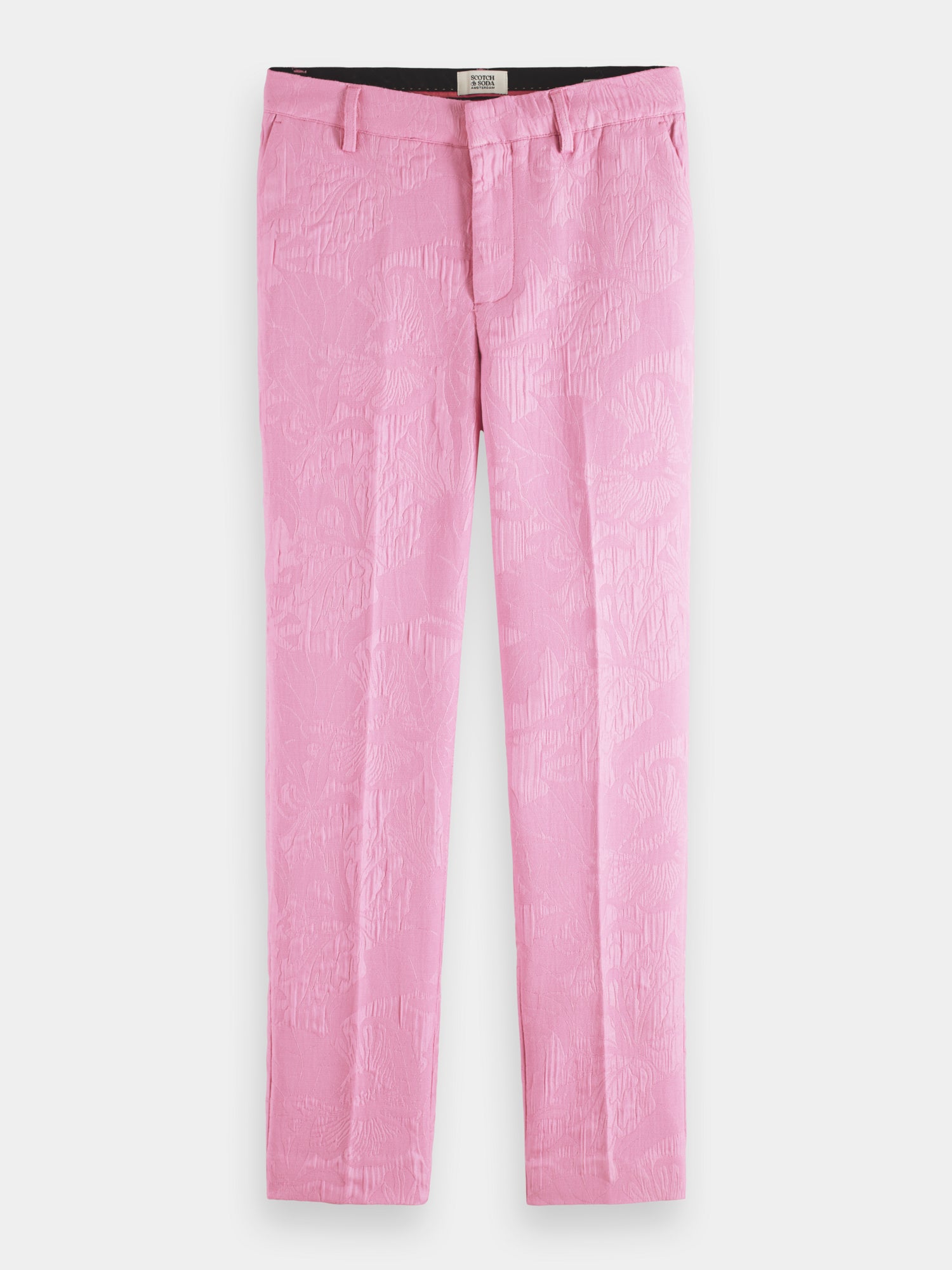 Lowry mid-rise slim jacquard pants - Orchid Pink