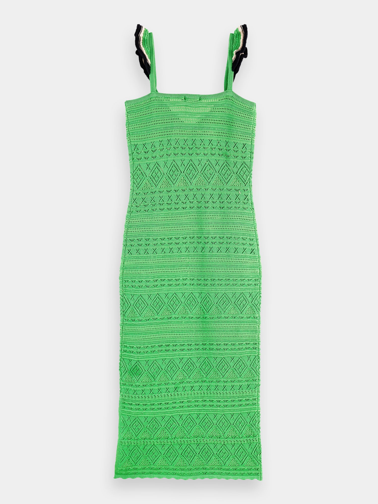 Pointelle detail dress - Bright Parakeet