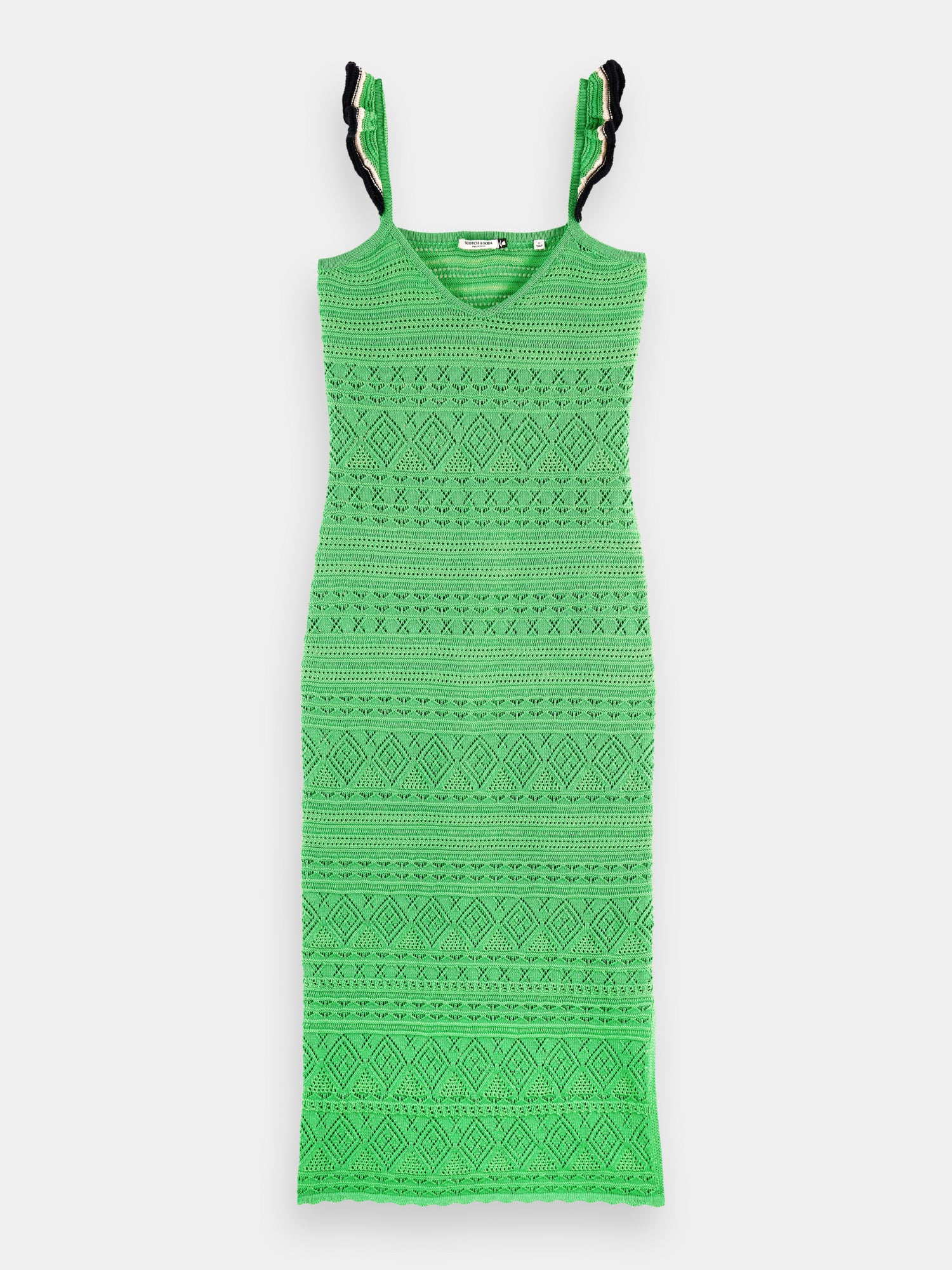 Pointelle detail dress - Bright Parakeet