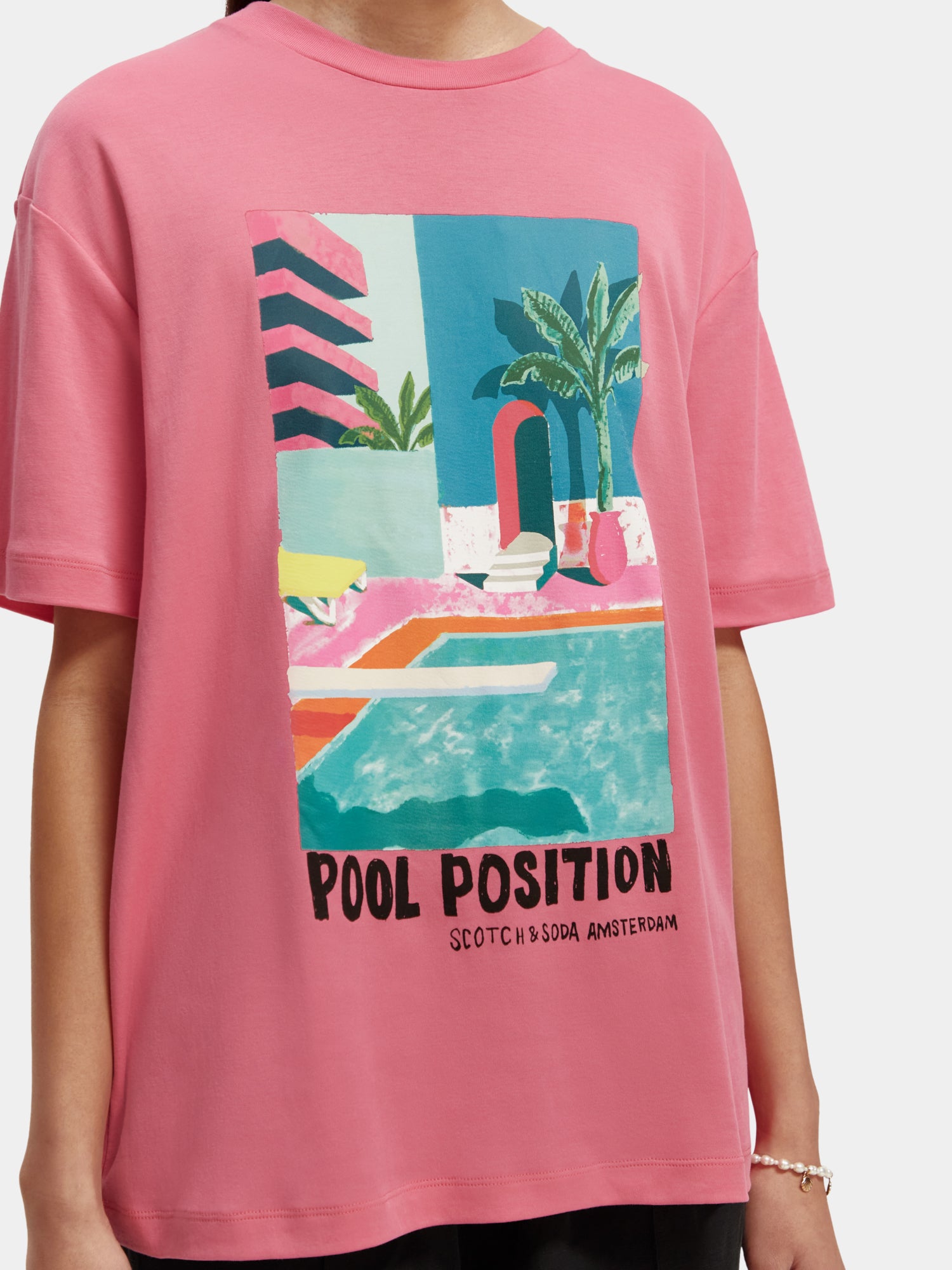 Digital flowers loose-fit t-shirt - Pink Punch
