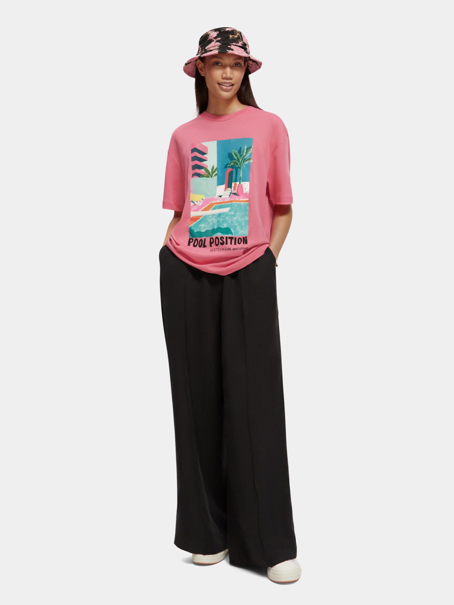 Digital flowers loose-fit t-shirt - Pink Punch