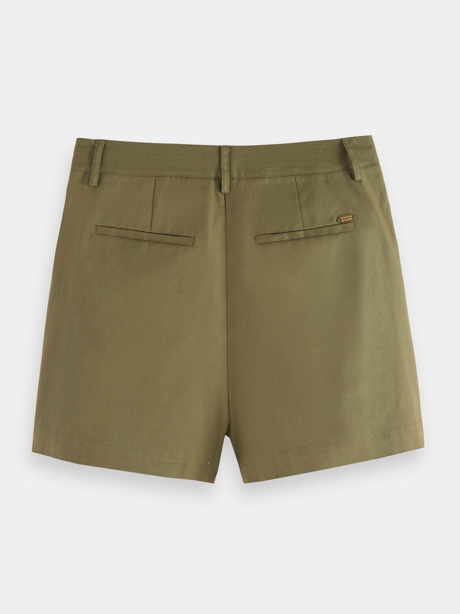 High-rise chino shorts - Olive Green