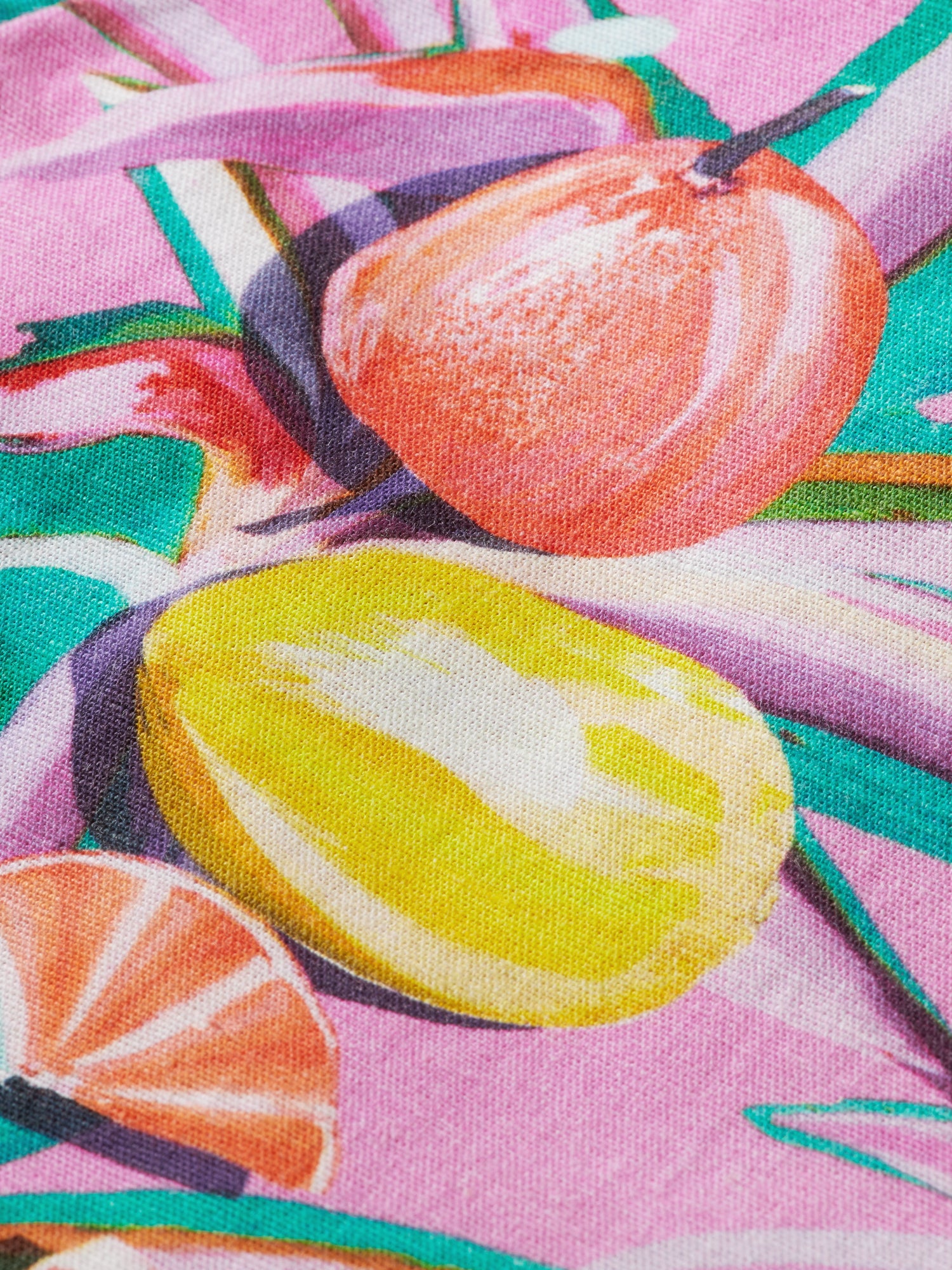 High-rise casual printed shorts - Citrus Squash Orchid