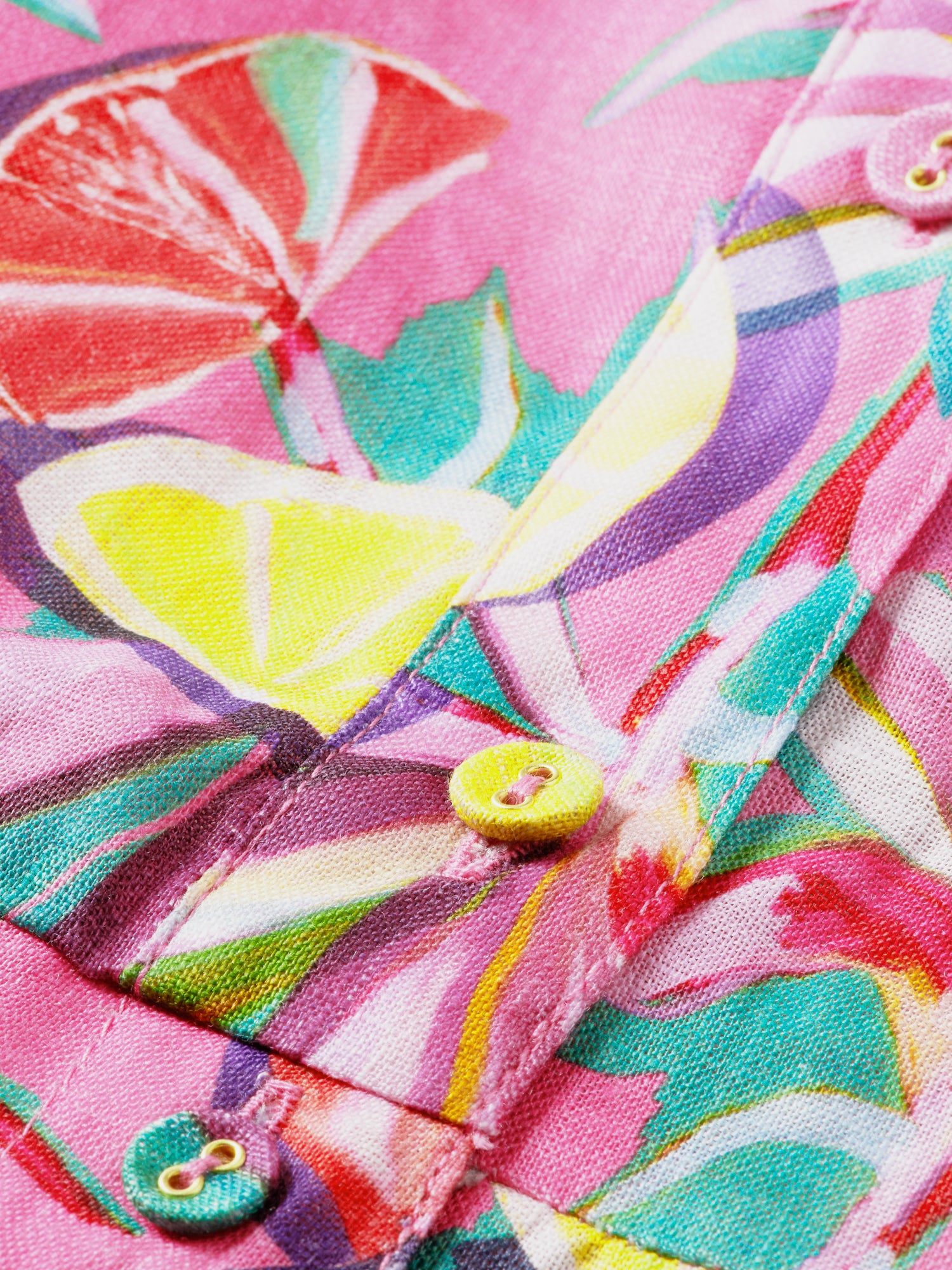 Linen all-in-one playsuit - Citrus Squash Orchid