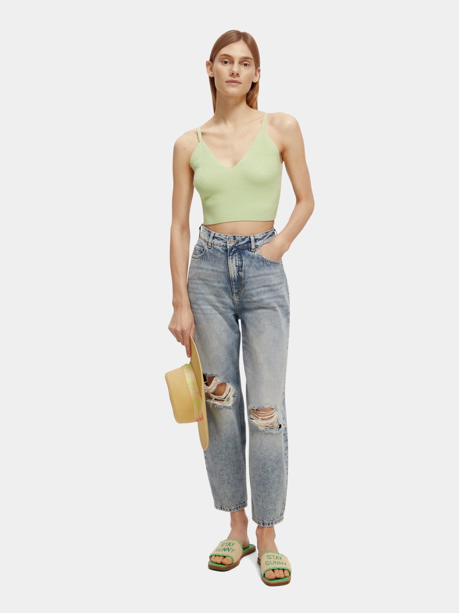 Knitted bra top - Fresh Mint