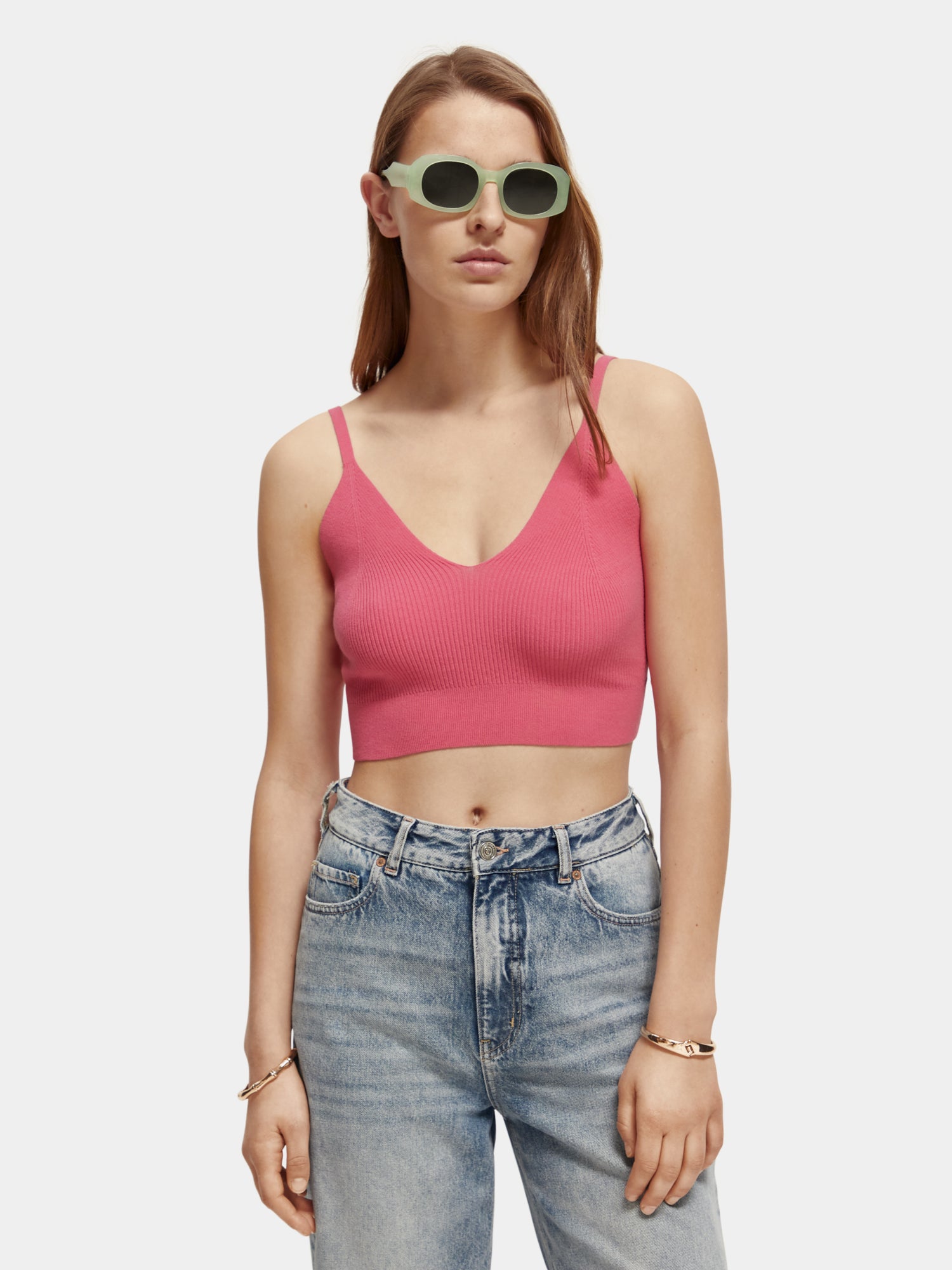 Knitted bra top - Pink Punch