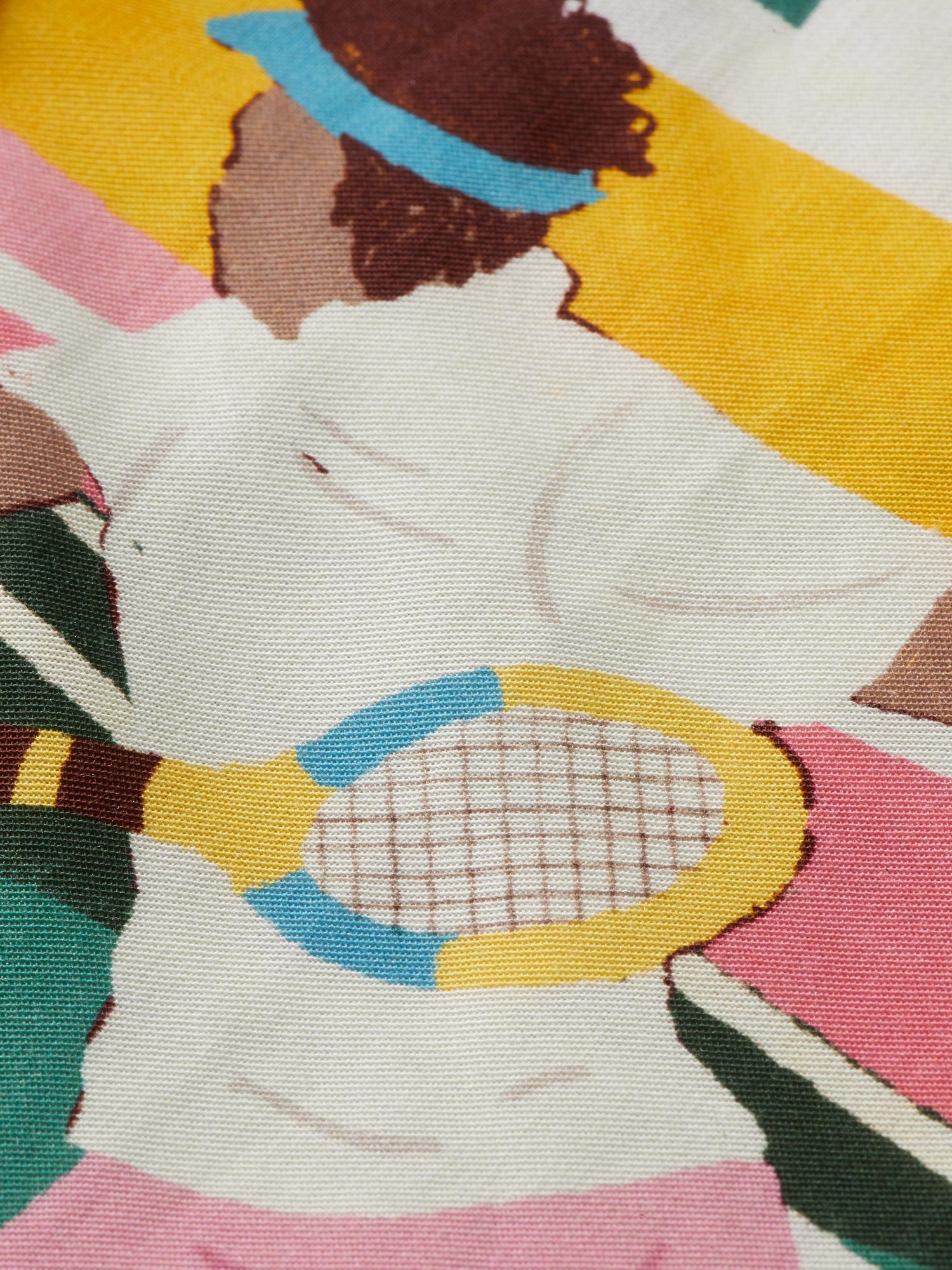 Tencel camp shirt with tennis print - Green Tennis Aop