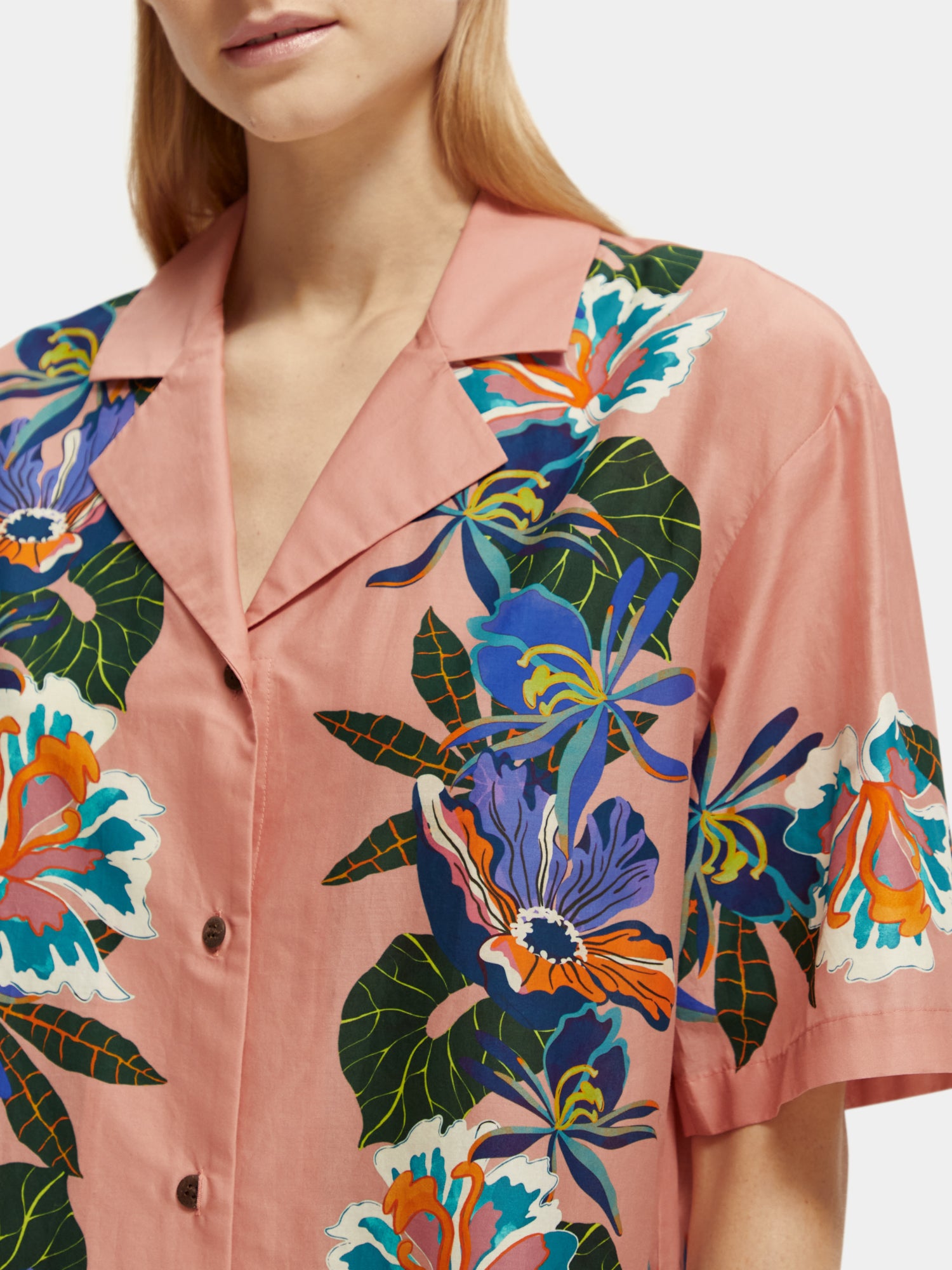 Camp shirt with print - Border Flower