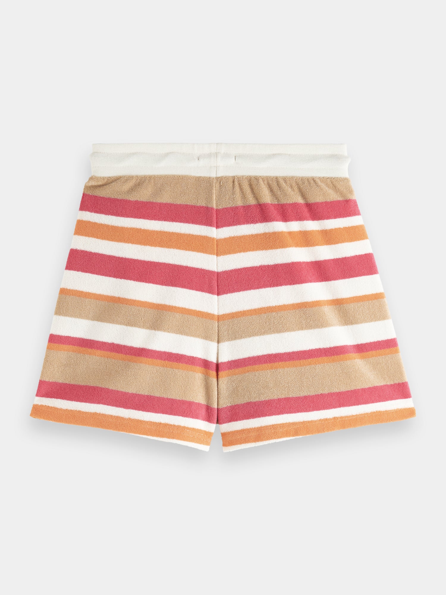 High-rise towelling shorts - Vanilla White