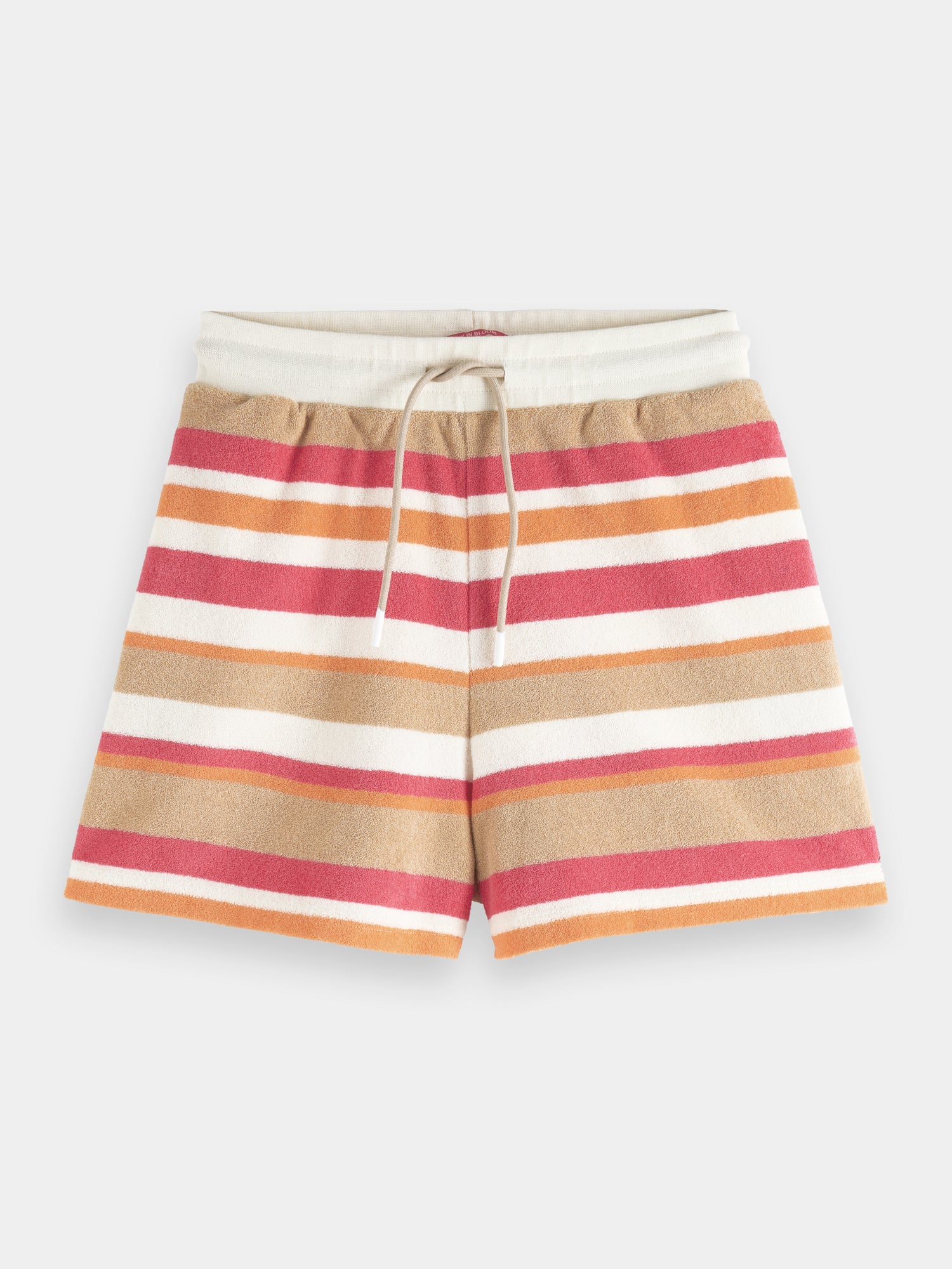 High-rise towelling shorts - Vanilla White