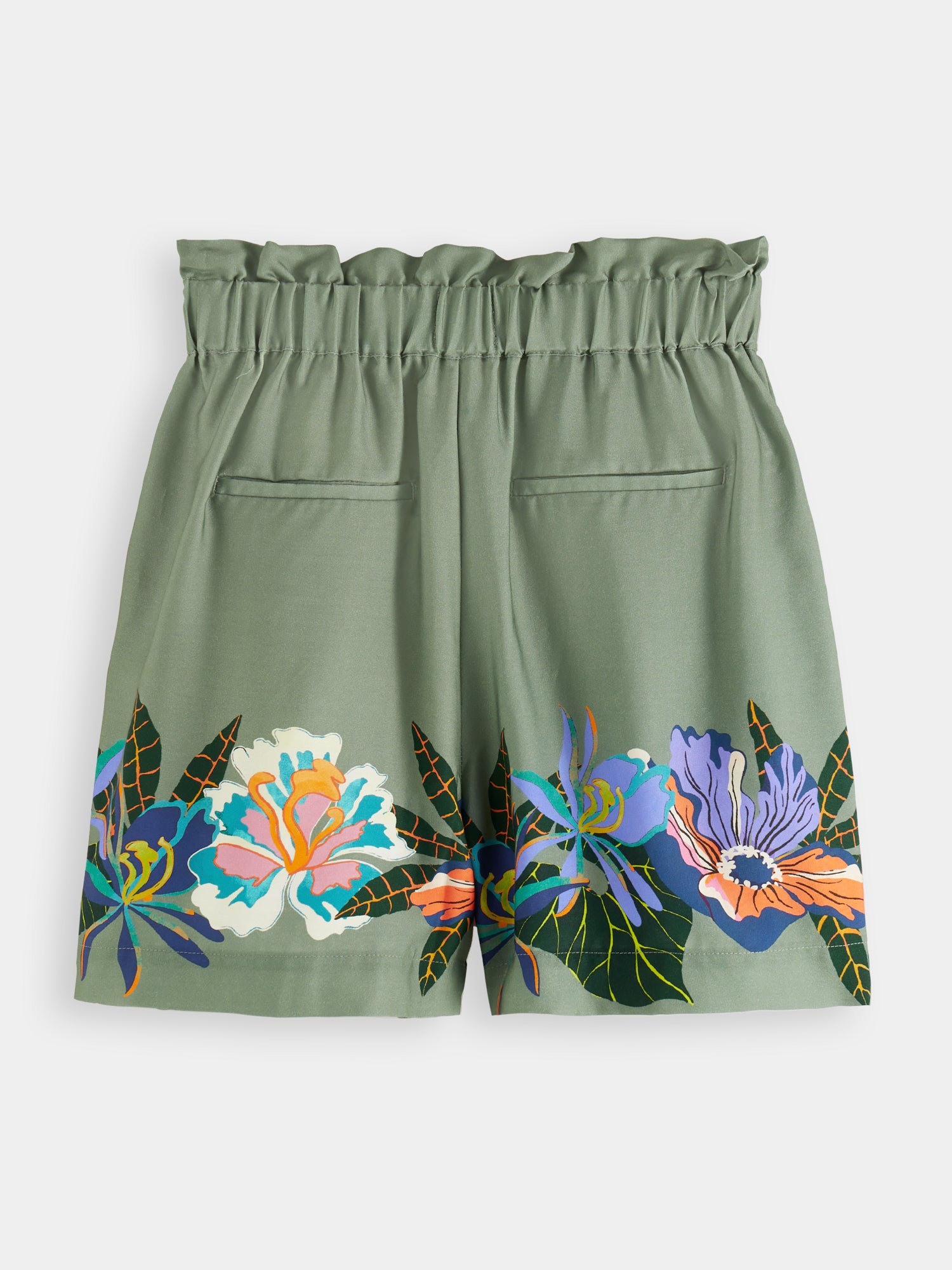 High-rise printed Tencel tennis shorts - Green Tennis Aop