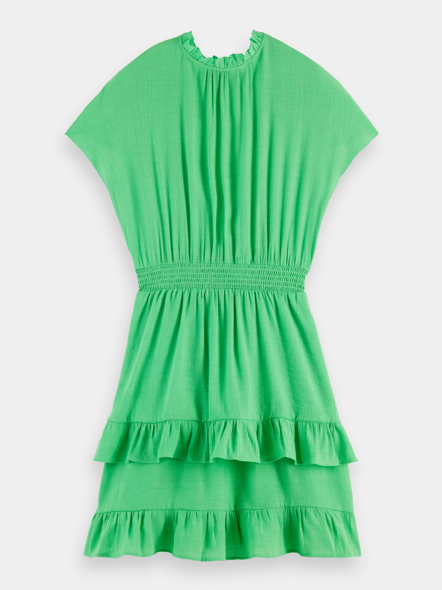 Easy fitted smocked mini dress - Bright Parakeet