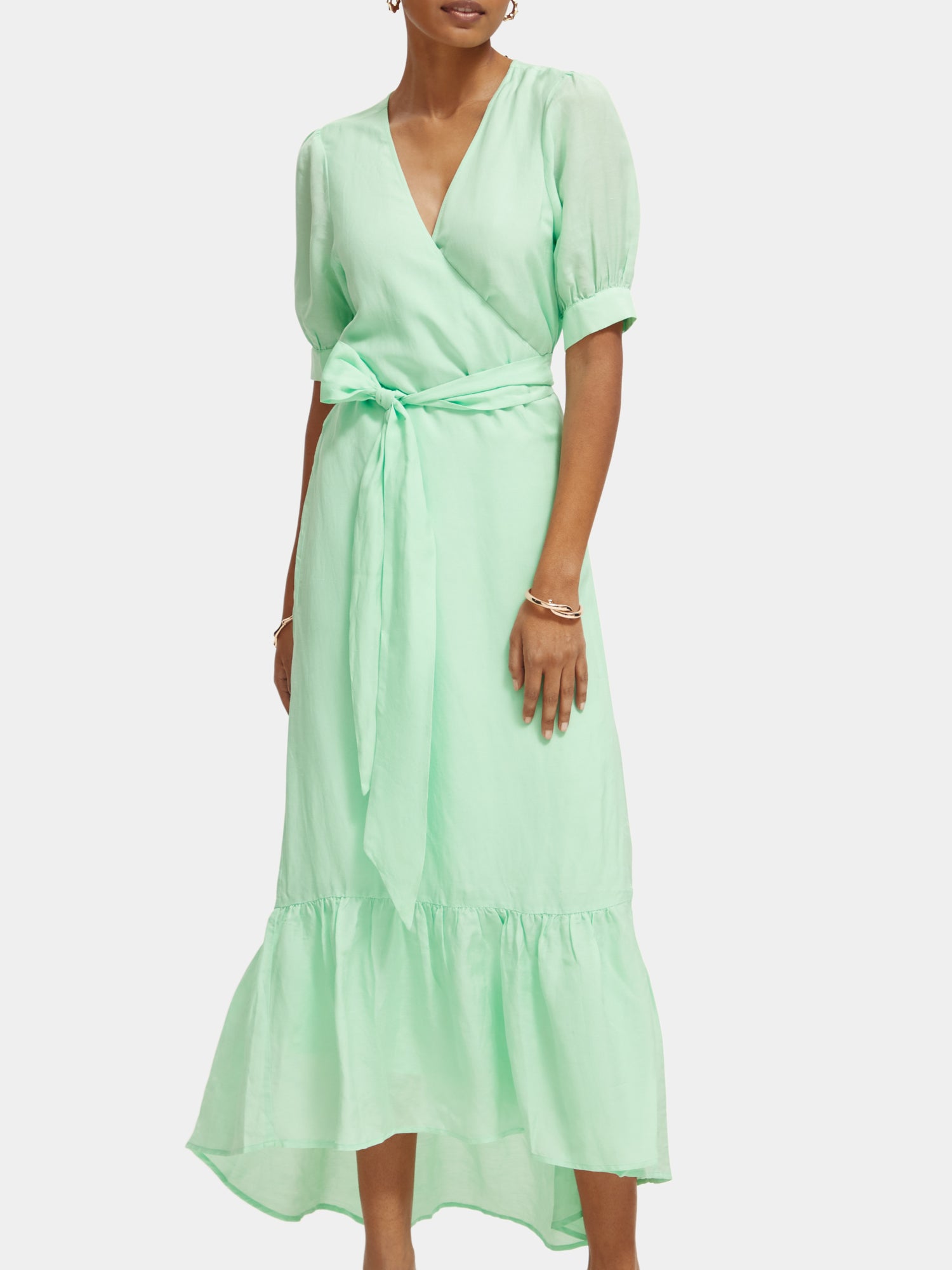 Maxi dress with v-neck - Green Ash