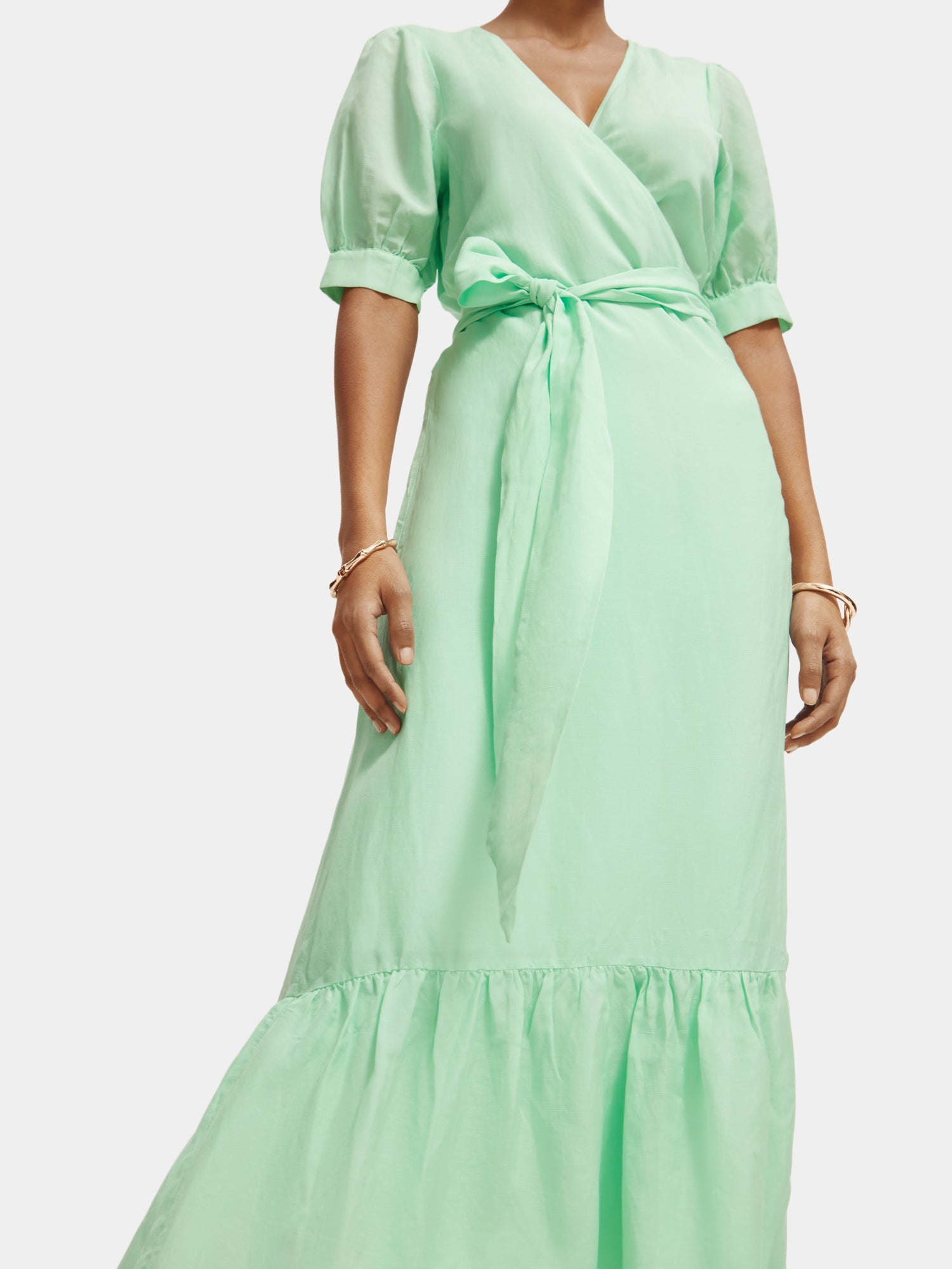 Maxi dress with v-neck - Green Ash