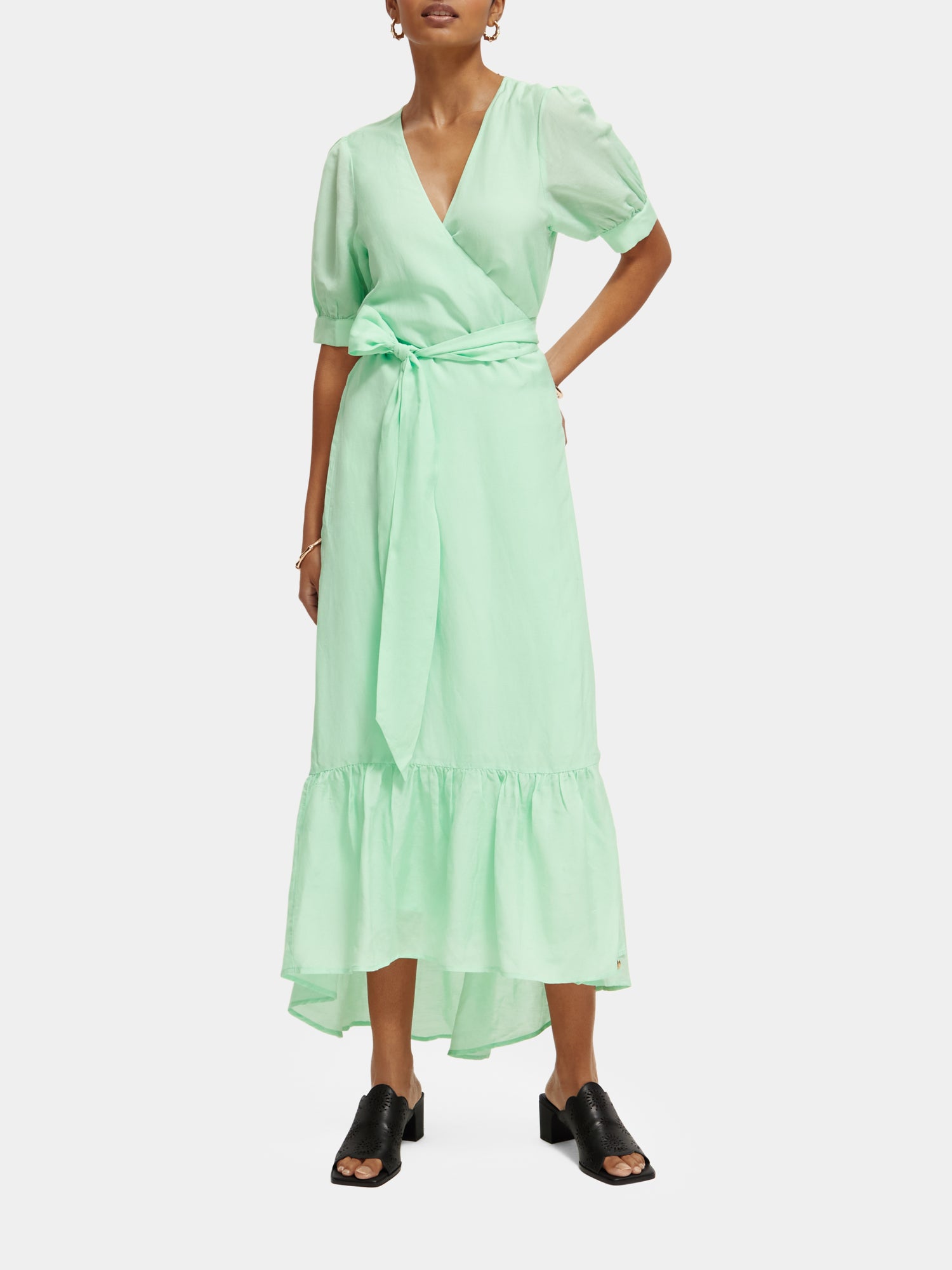 Maxi dress with v-neck - Green Ash