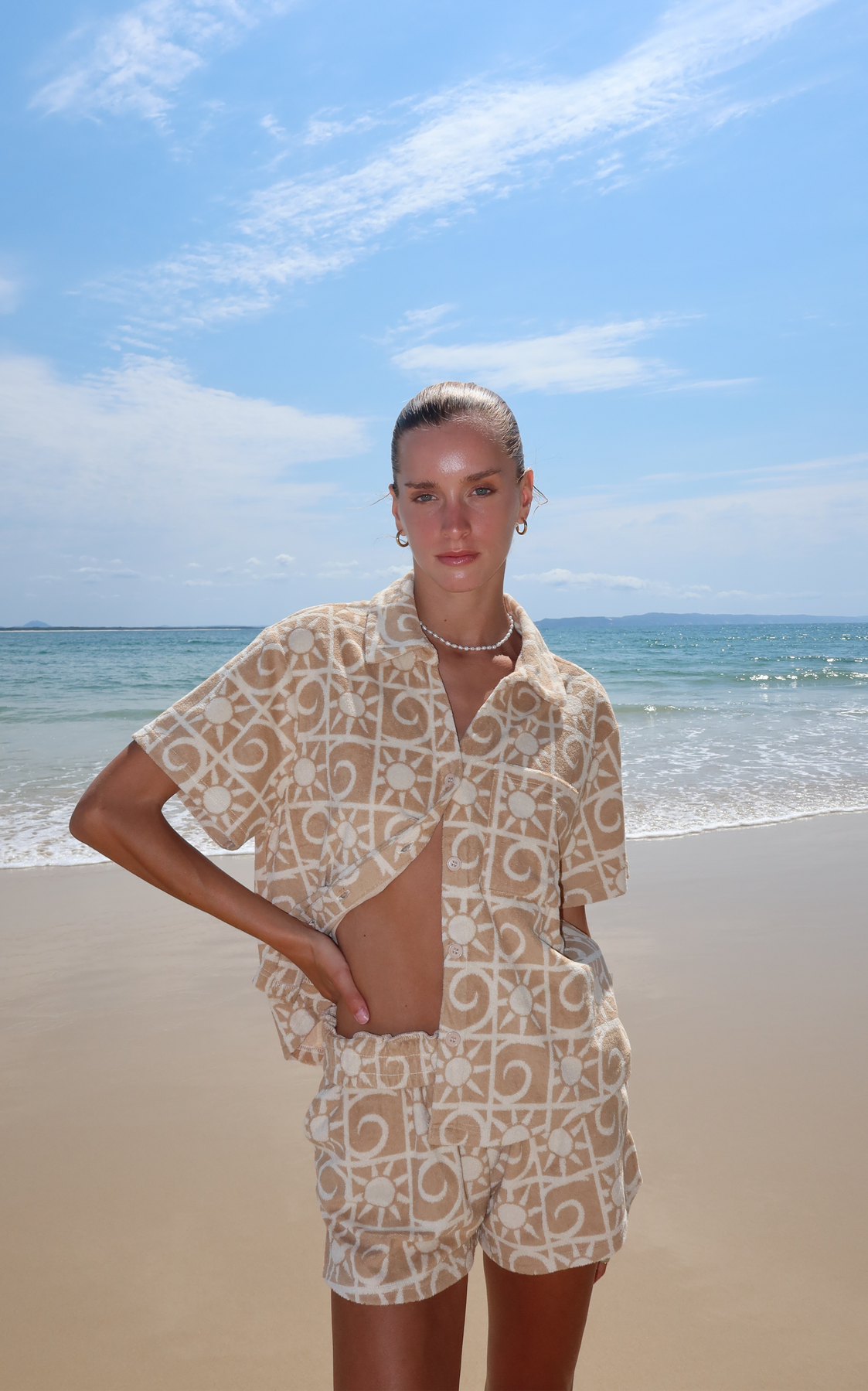 Sunseeker Terry Shirt Set - Pecan