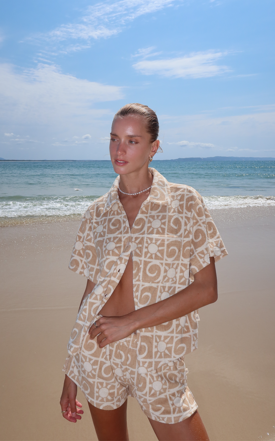 Sunseeker Terry Shirt Set - Pecan
