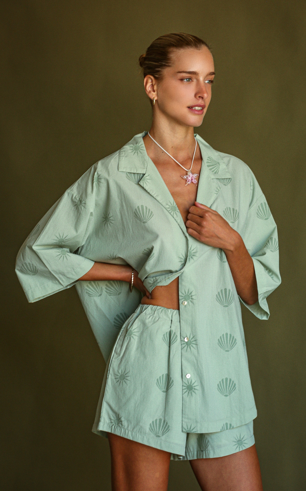 Island Shirt Set - Pistachio