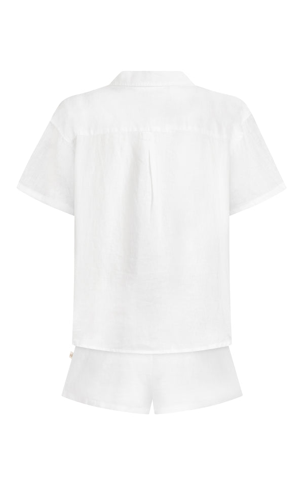 Cove Linen Shirt Set - Snow