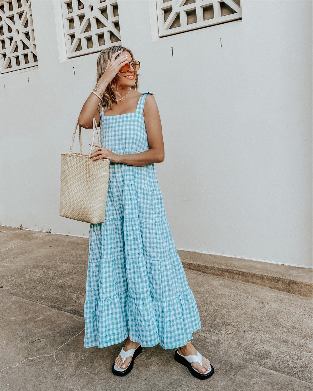 Yoli Dress - Cotton - Jade Gingham